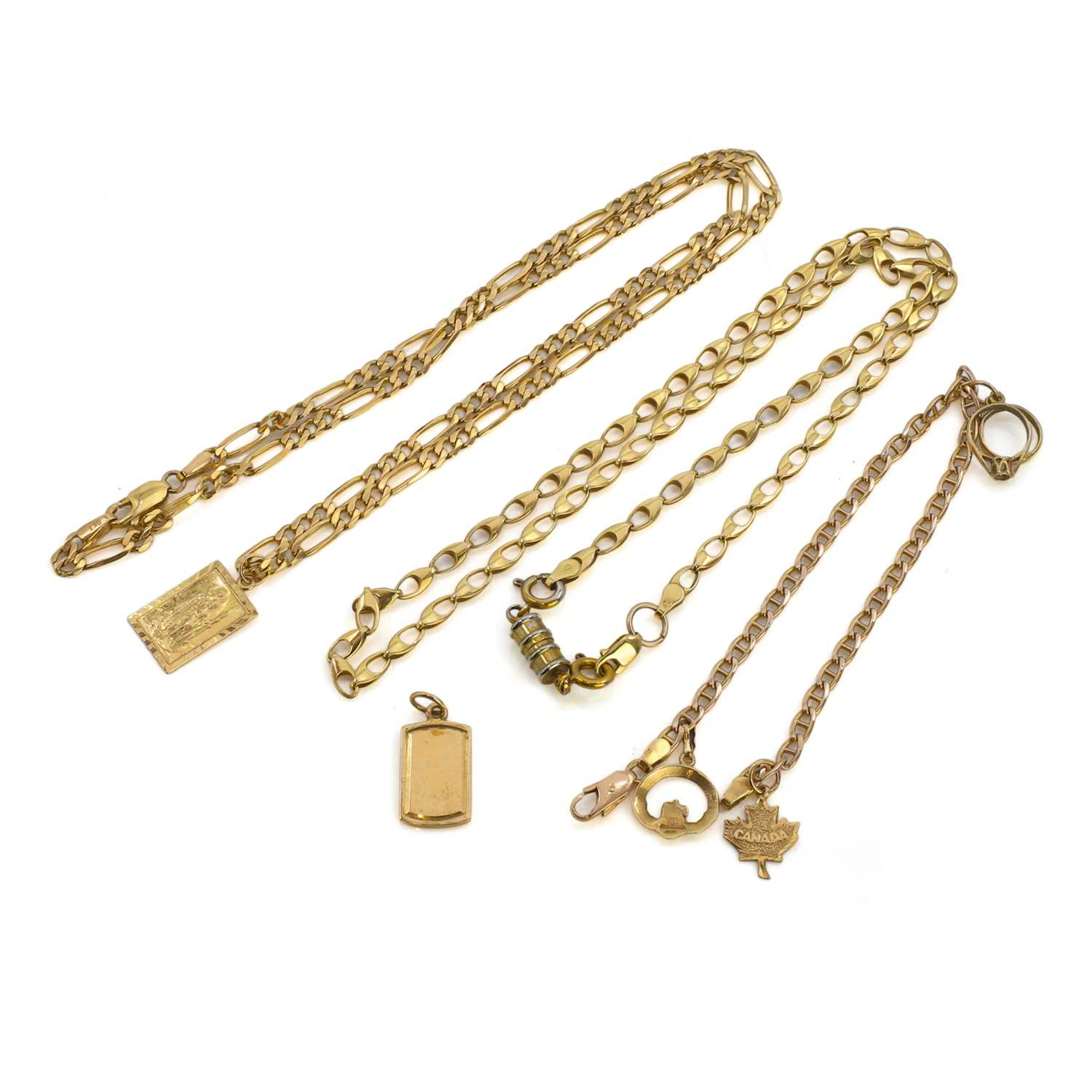 A group of gold jewellery