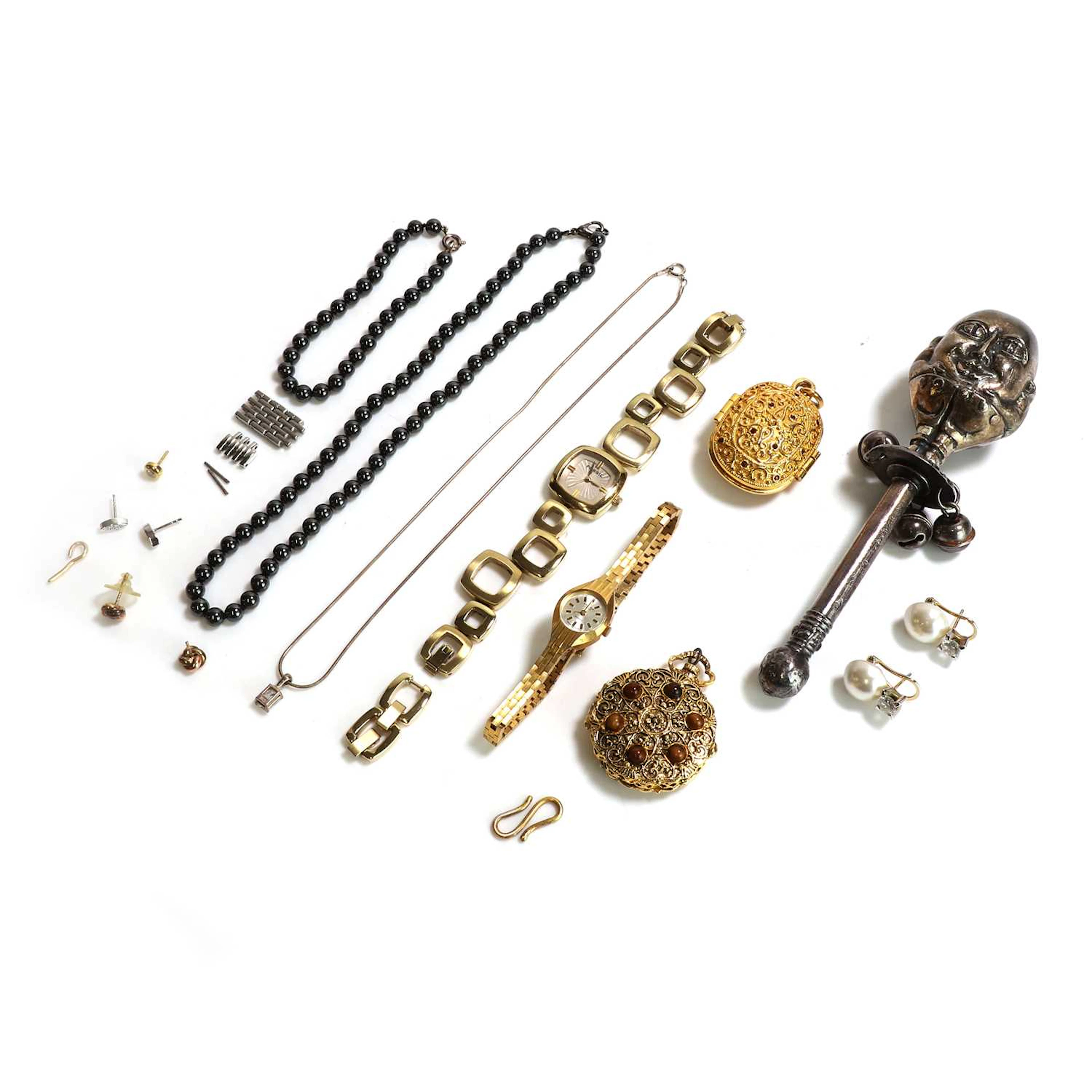 A group of assorted costume jewellery and other items