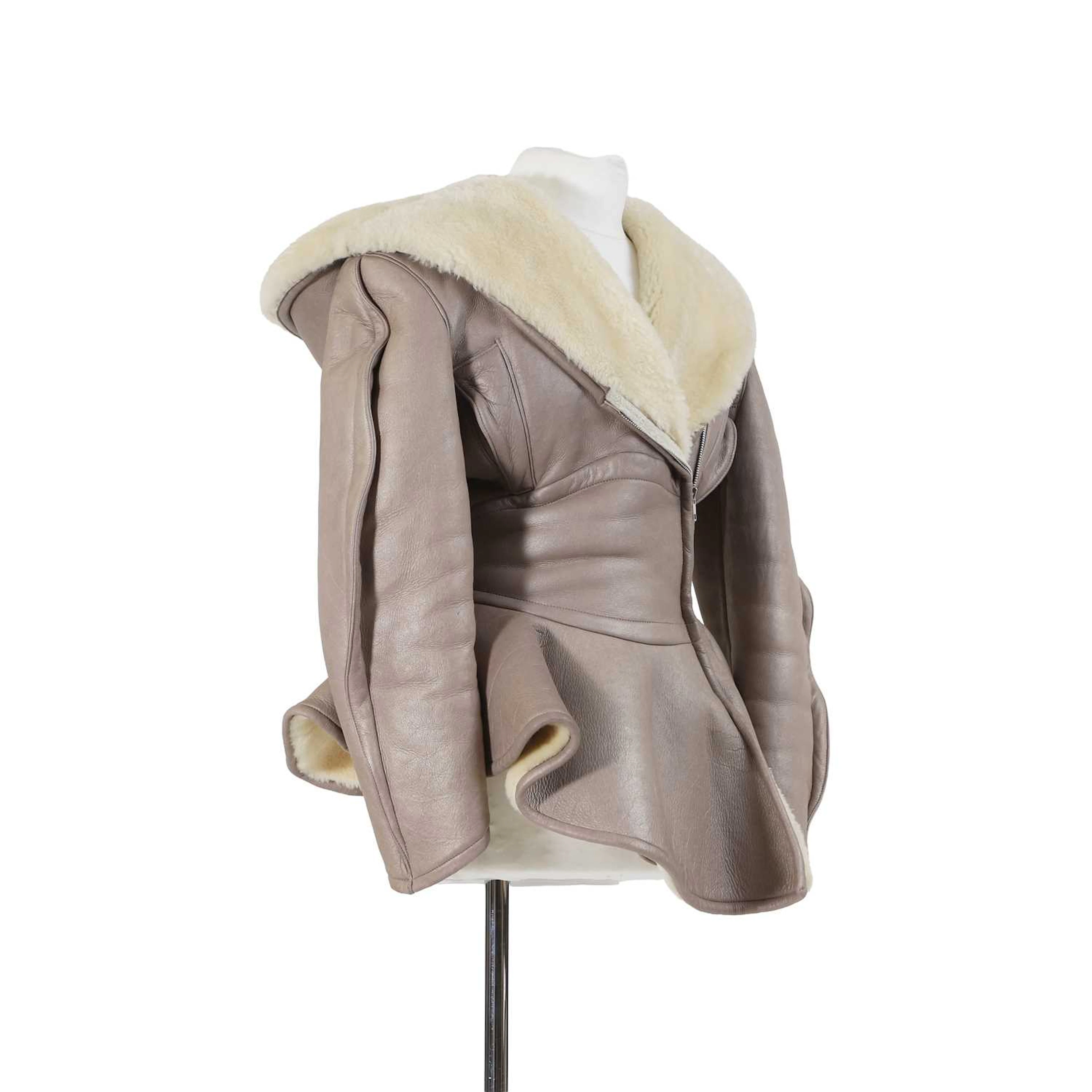 Thierry Mugler a leather and shearling jacket