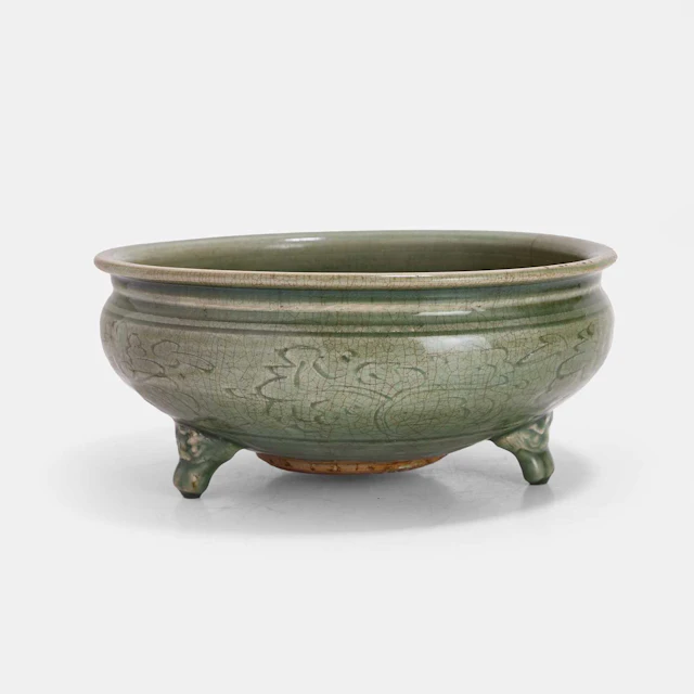 A Chinese celadon incense burner Ming dynasty (1368-1644)