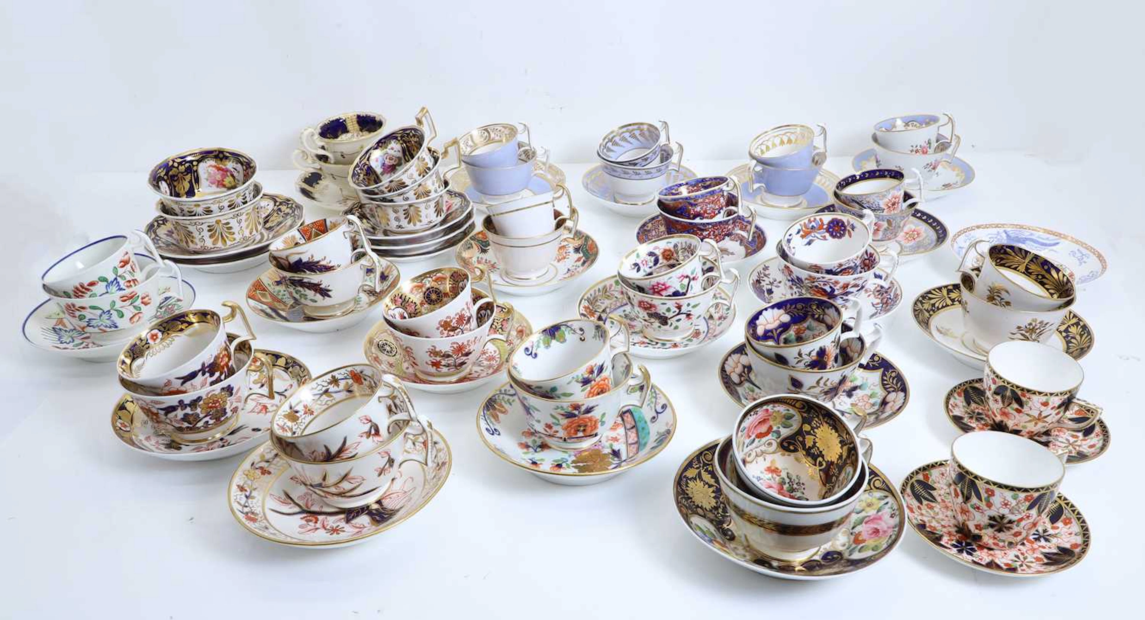 A collection of Spode porcelain trios Early 19th century