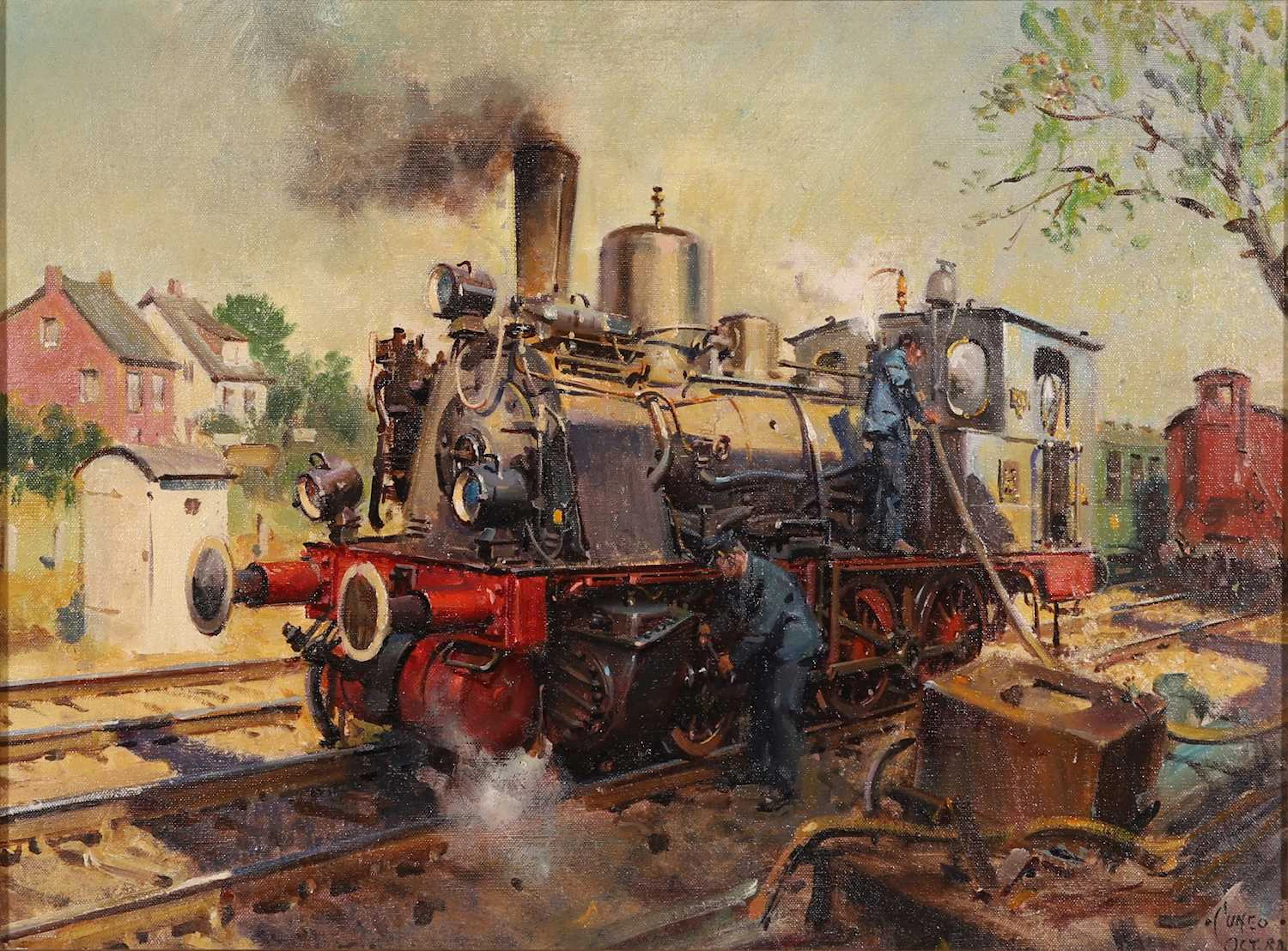▲ Terence Cuneo (British, 1907-1996) 'The Oldest Loco in Germany'