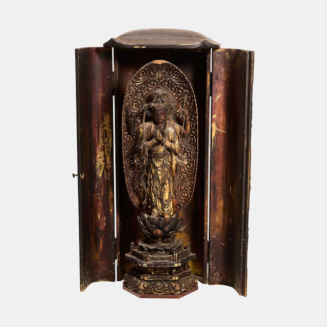 A Japanese black and gilt-lacquered shrine (butsudan) 19th century