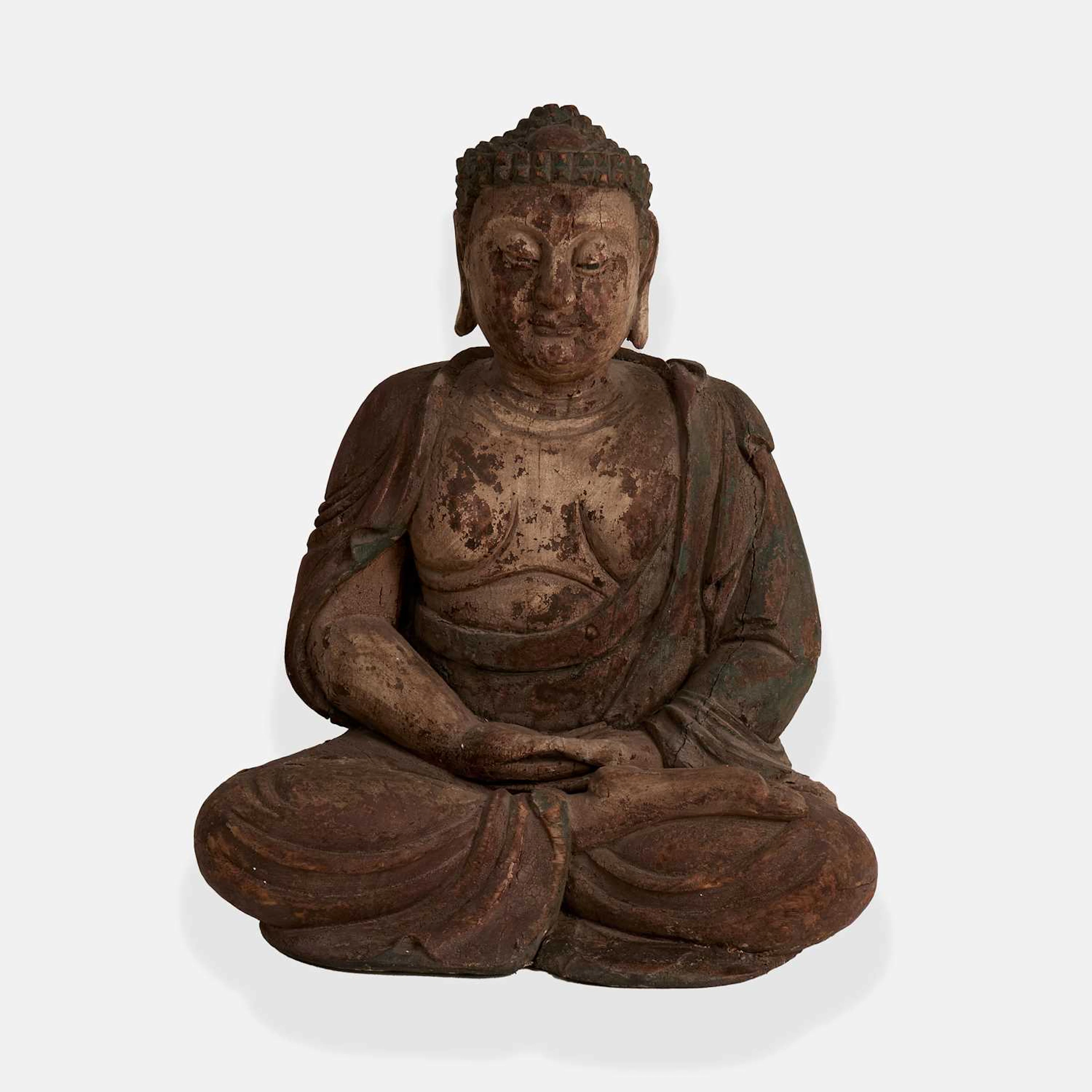 A Chinese polychrome-painted wood figure 19th-20th century