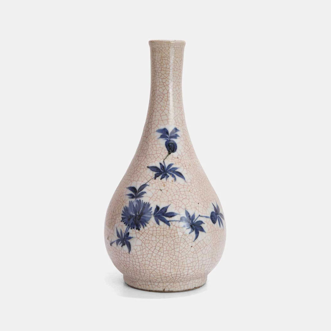 A Chinese blue and white soft paste vase late Ming dynasty