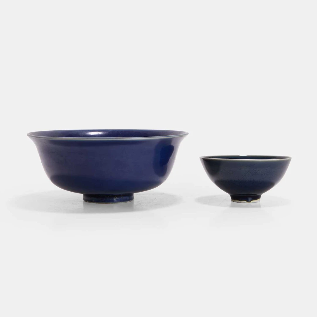 Two Chinese blue-glazed bowls Qing dynasty (1644-1911)