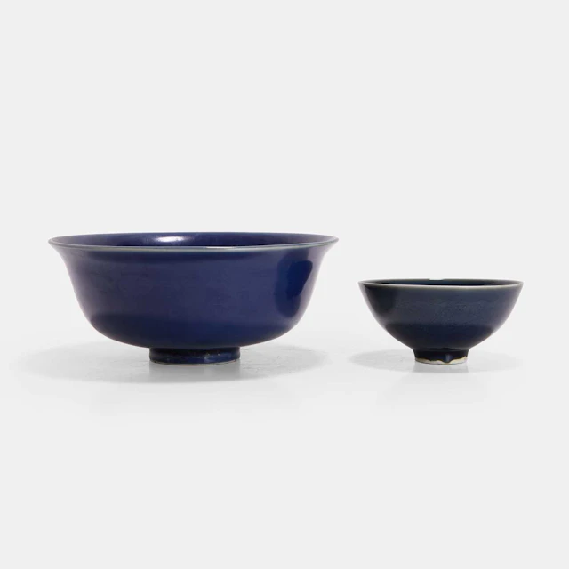Two Chinese blue-glazed bowls Qing dynasty (1644-1911)