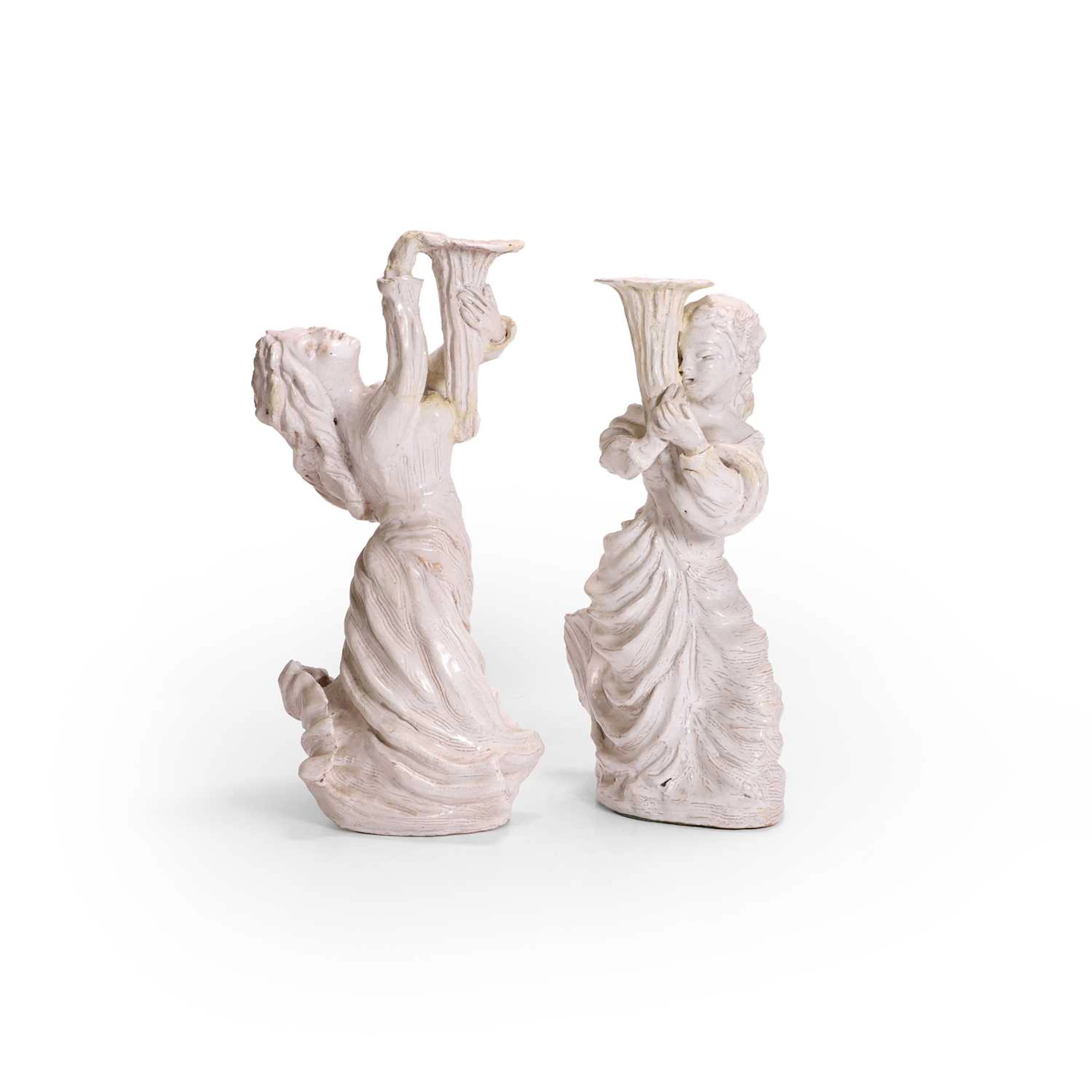Natalie Bevan (British, 1909-2007) Two figurative candlesticks, circa 1966