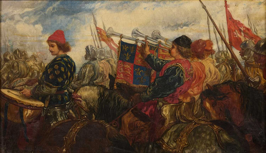 Circle of Sir John Gilbert (British, 1817-1897) A medieval procession