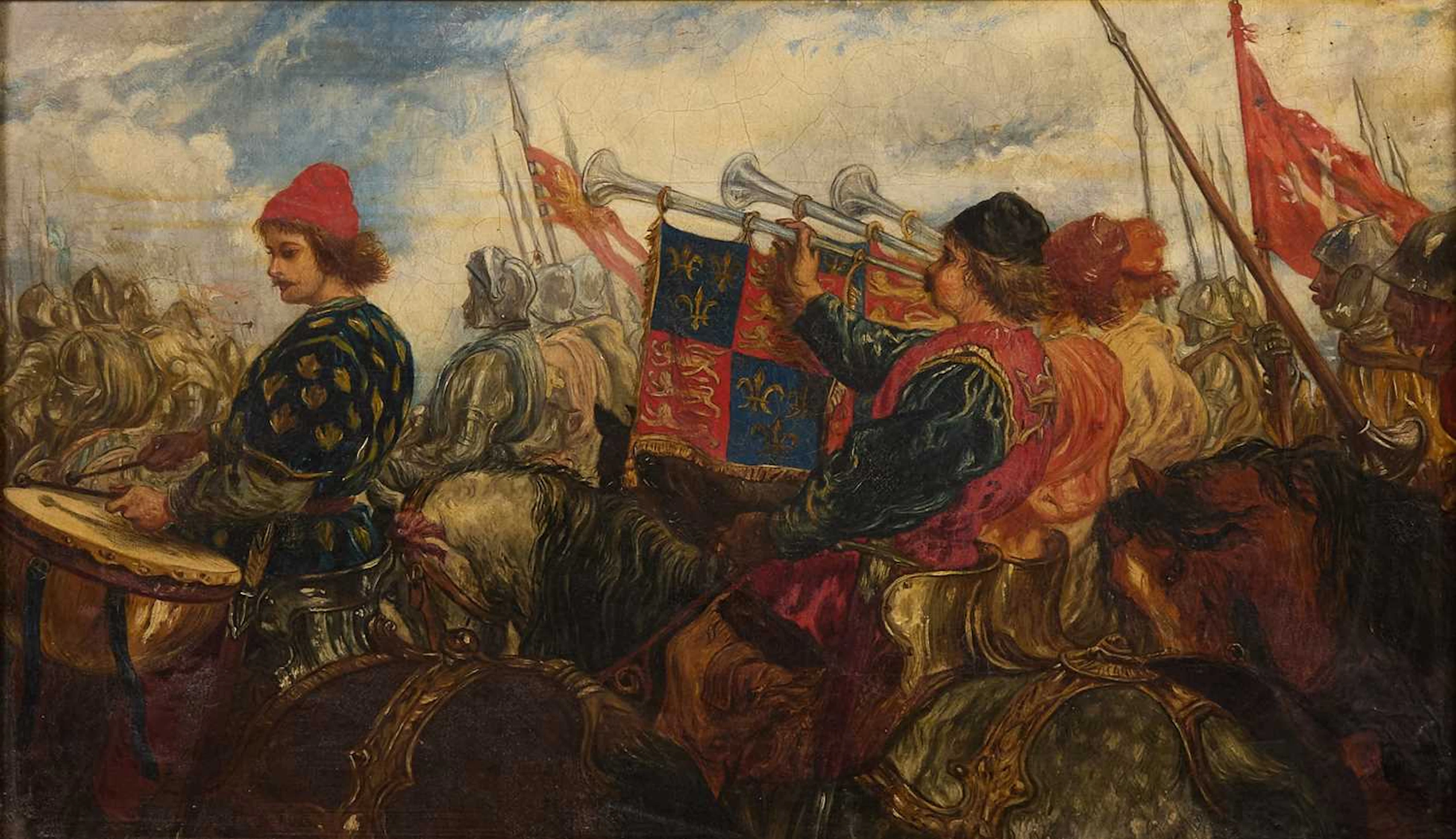 Circle of Sir John Gilbert (British, 1817-1897) A medieval procession