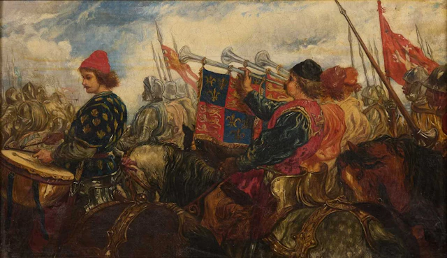 Circle of Sir John Gilbert (British, 1817-1897) A medieval procession