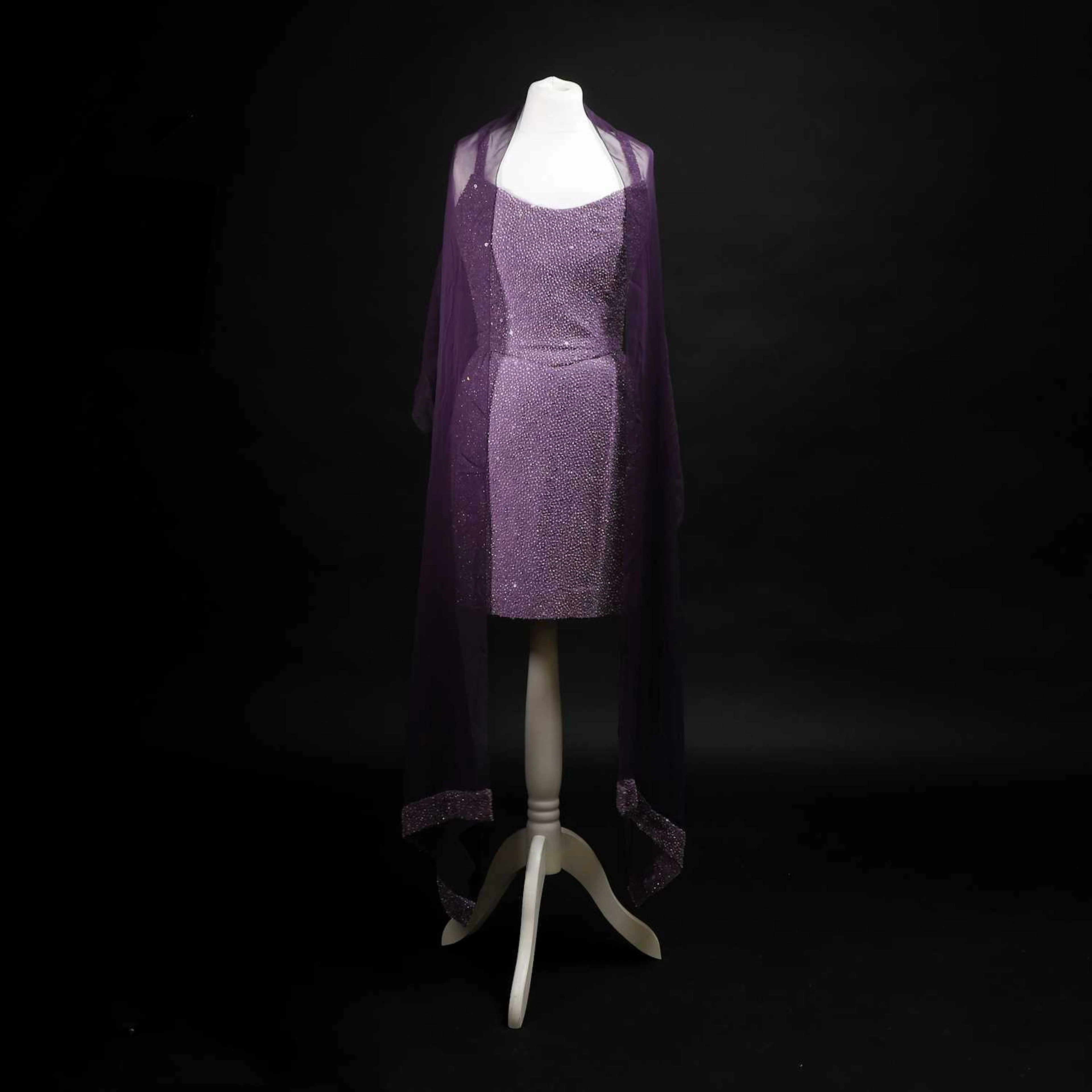 A Jacques Azagury sequin dress and shawl