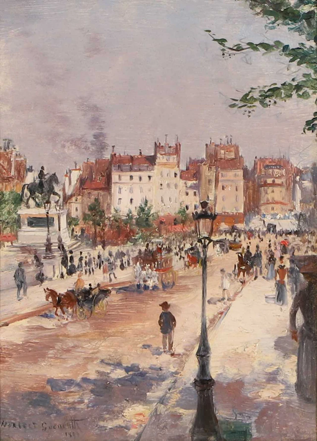 Norbert Goeneutte (French, 1854-1894) Le Pont Henri IV, Paris (The Pont Neuf)