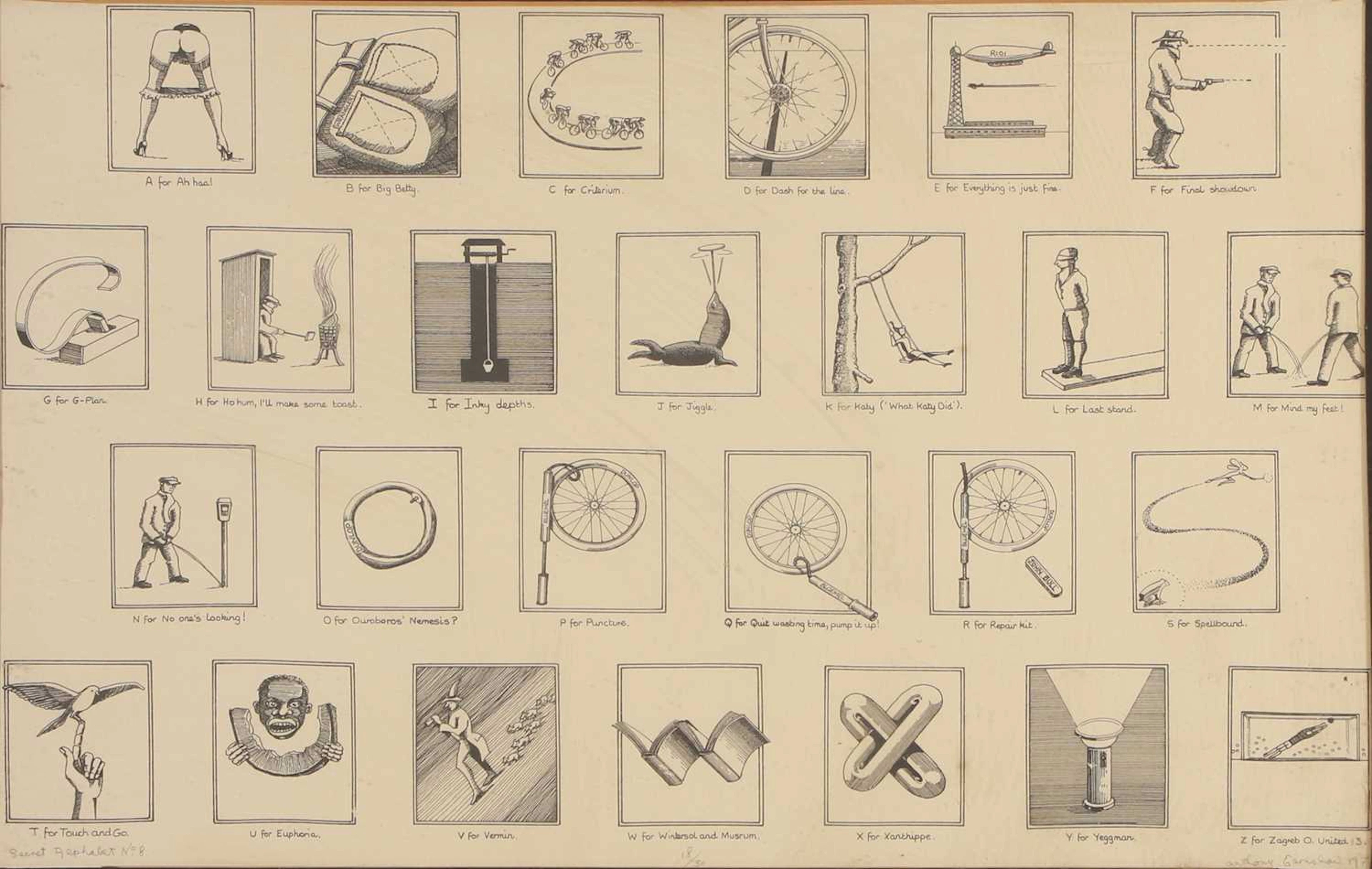 ▲ Anthony Earnshaw (British, 1924-2001) A group of seven 'Secret Alphabet'