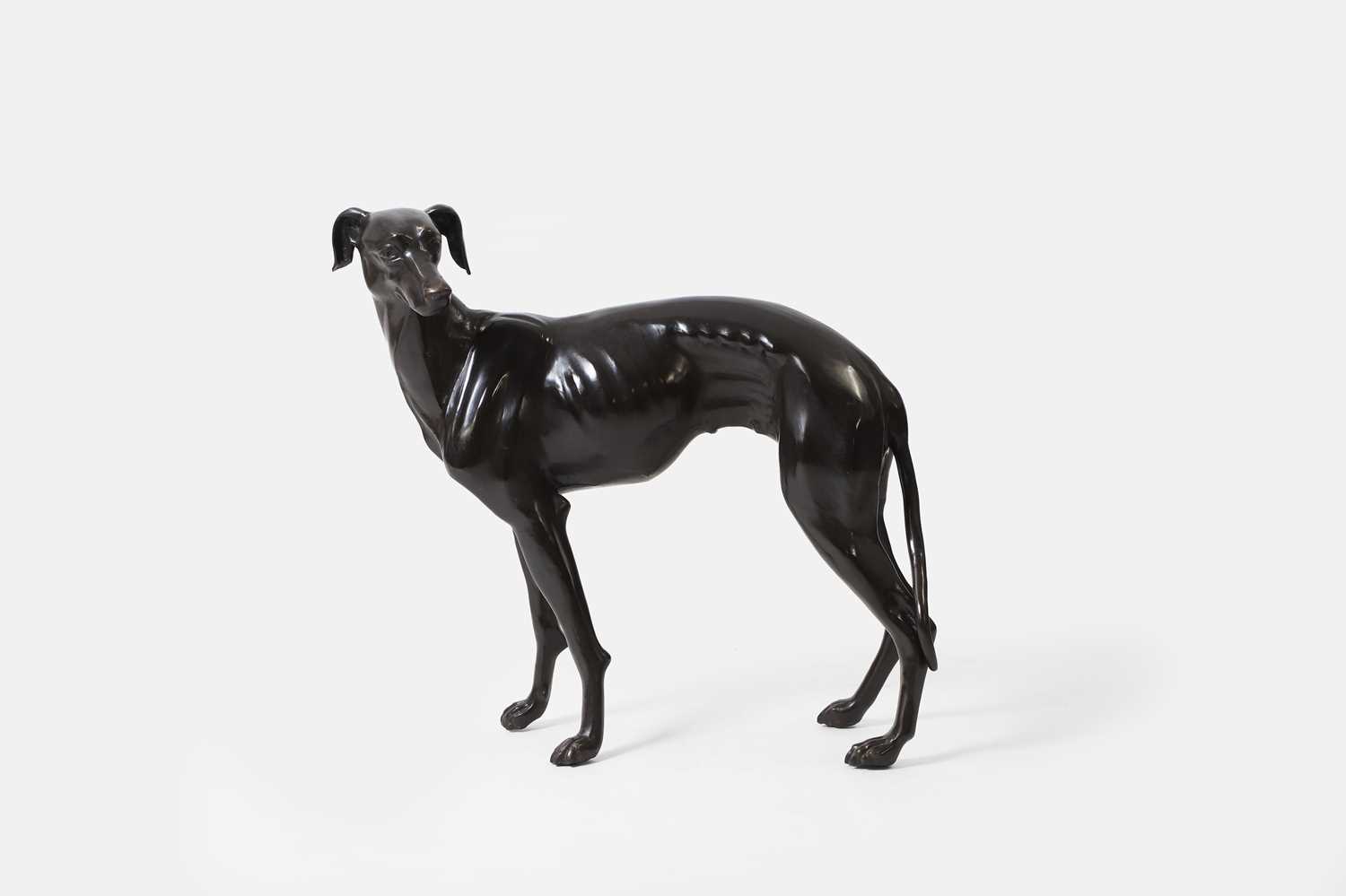 A large bronze greyhound figure 20th century