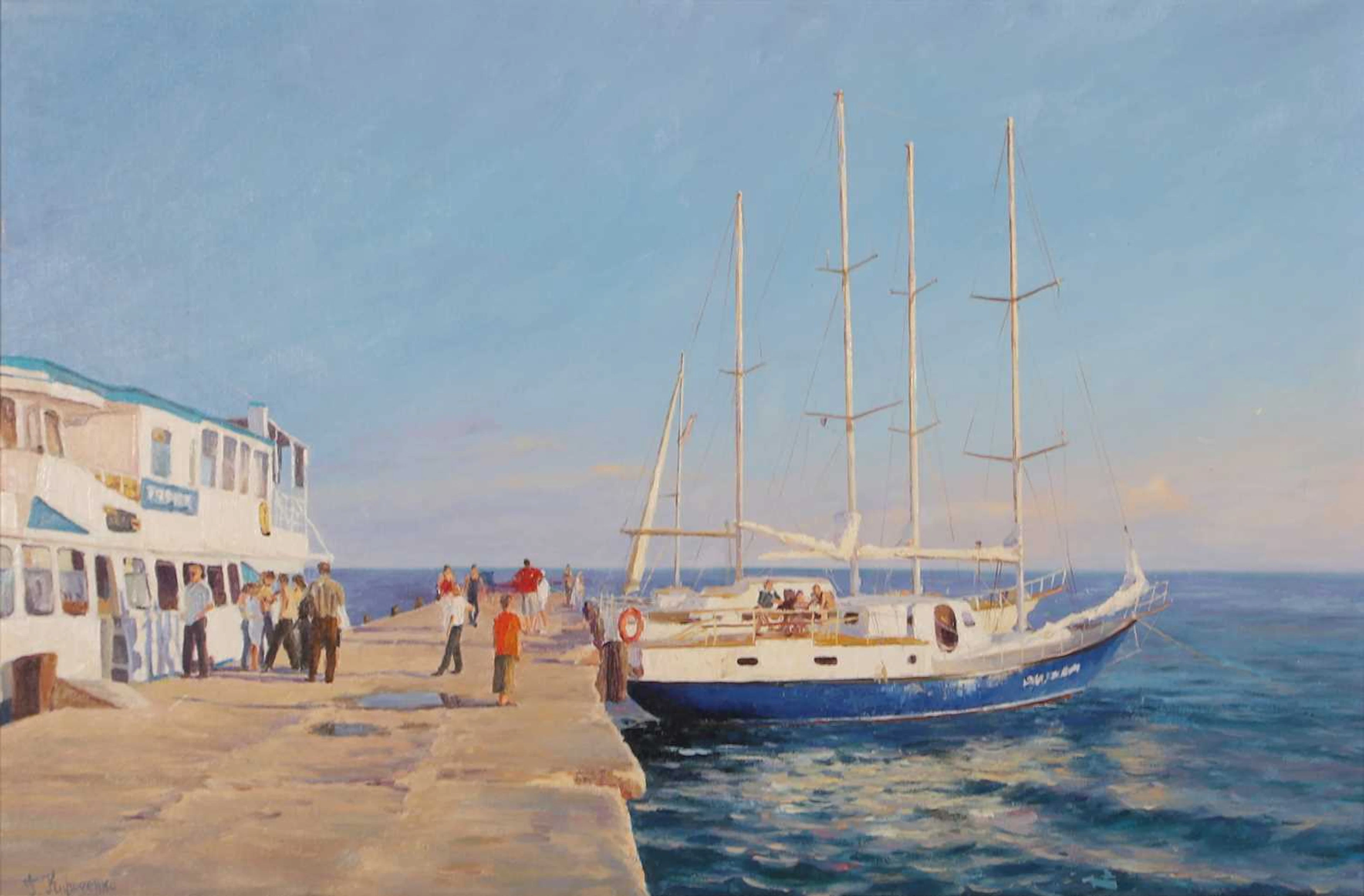 Gennadiy Kirichenko (Ukrainian, b.1968) 'By the Pier'