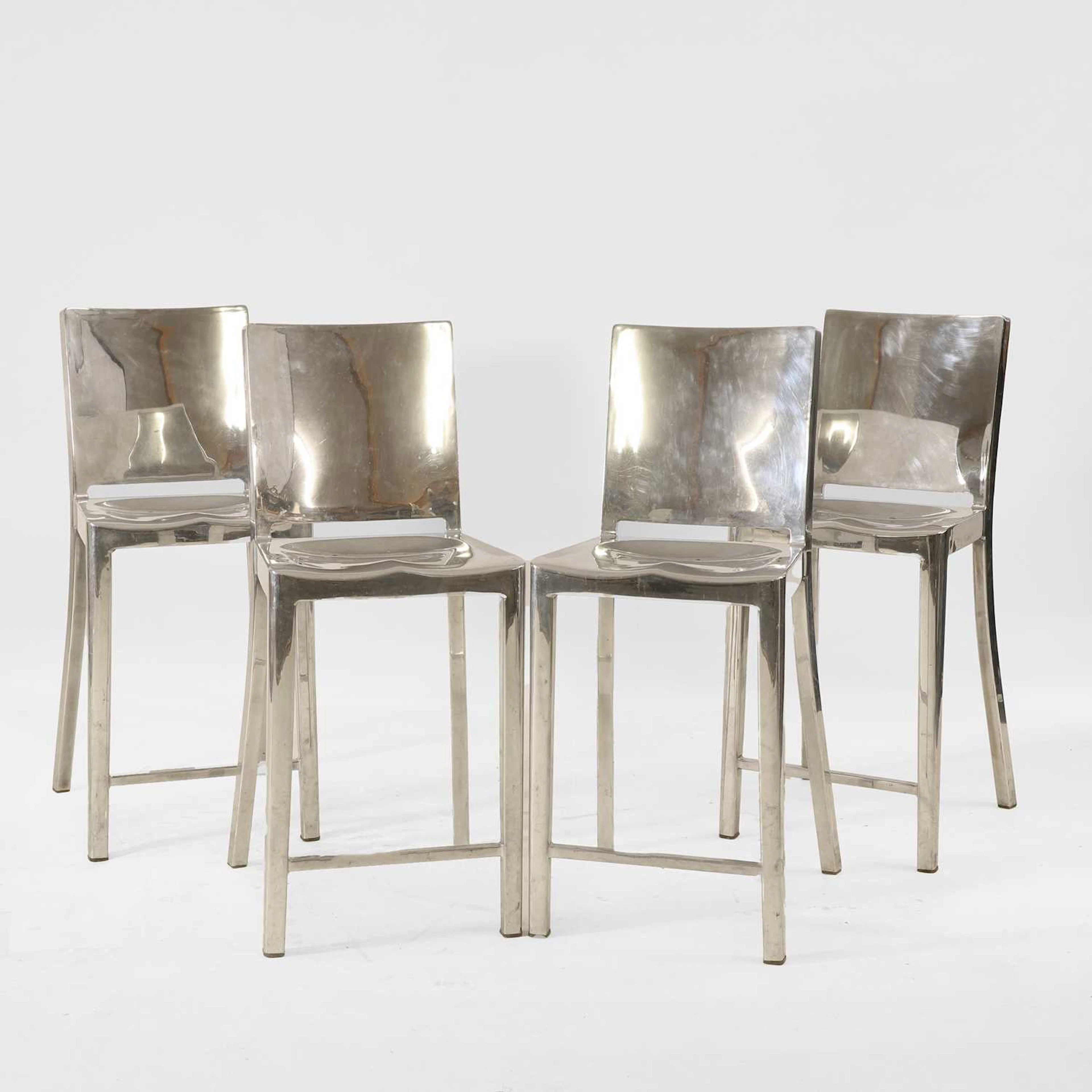 ▲ Philippe Starck (French, b.1949) for Emeco a set of four 'Hudson' stools