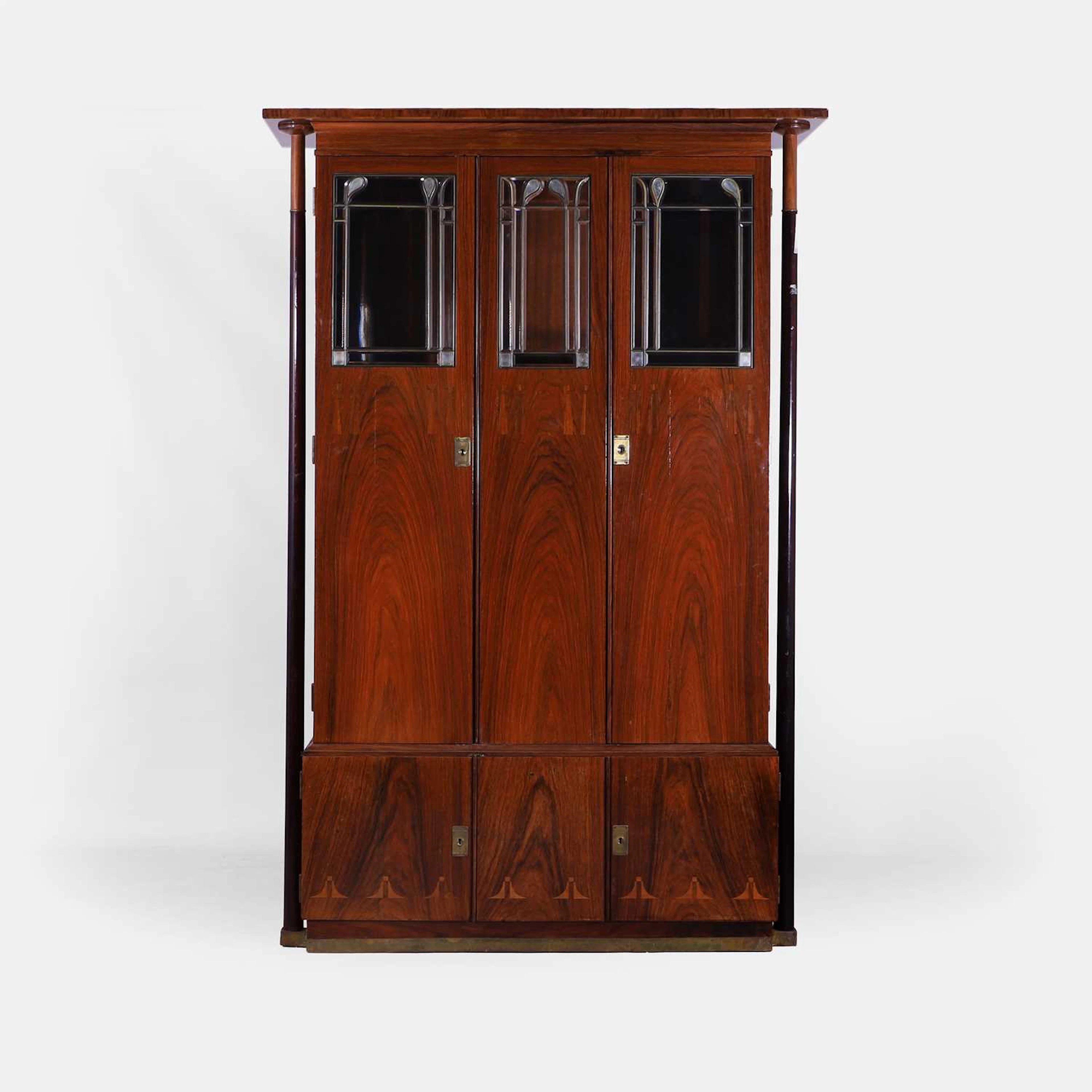 Attributed to Richard Ludwig a secessionist inlaid rosewood cabinet