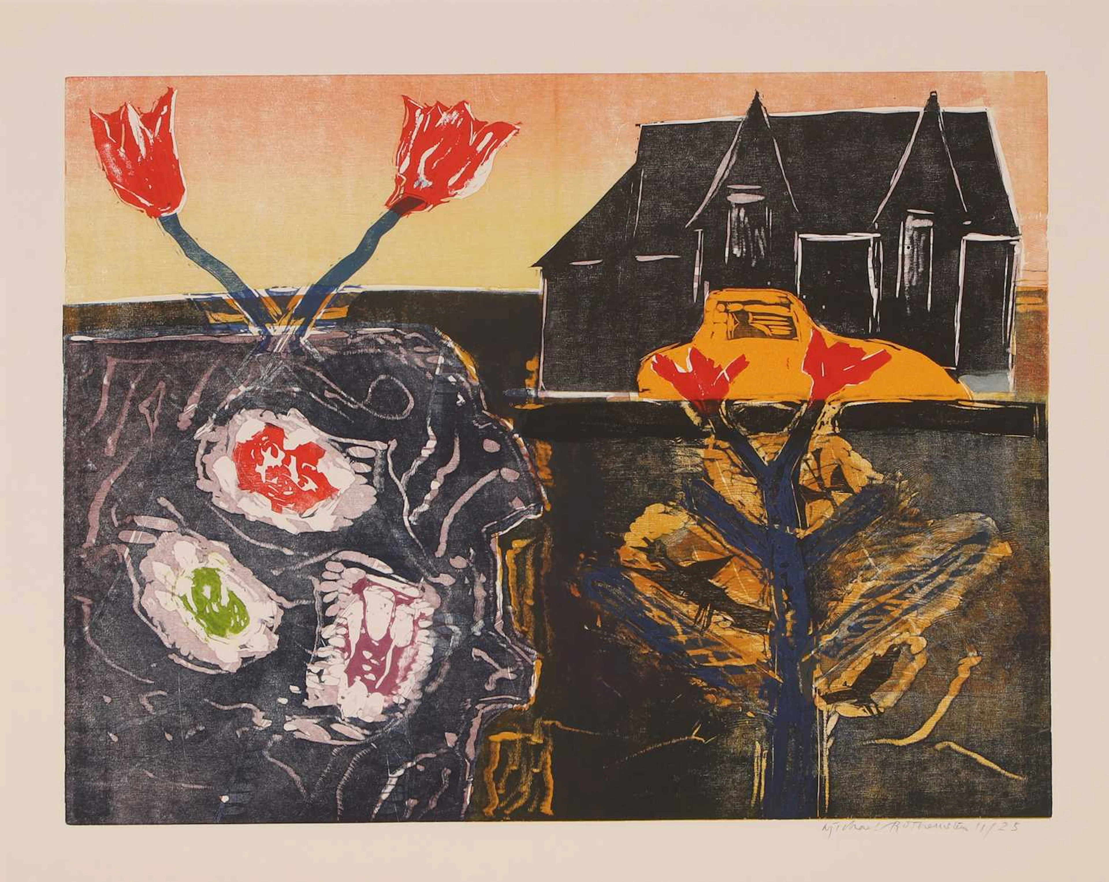 ▲ Michael Rothenstein RA (British, 1908-1993) Untitled (orange motor car)