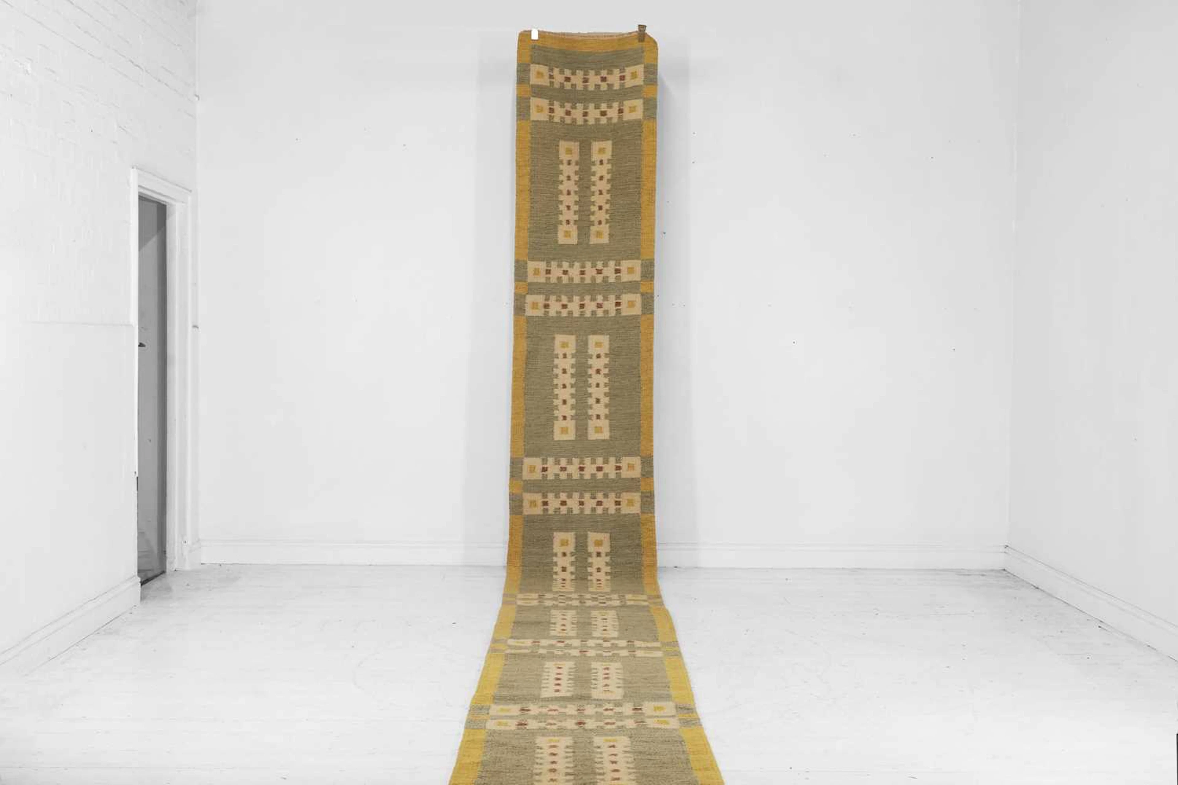 A flat-weave wool runner of Scandinavian design of recent manufacture