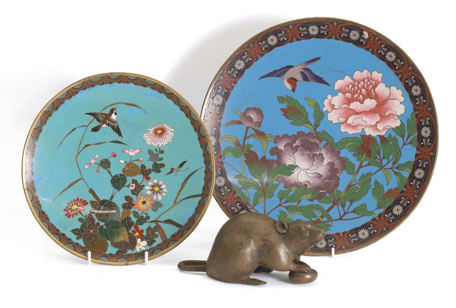 A Japanese bronze okimono of a rat late 19th century
