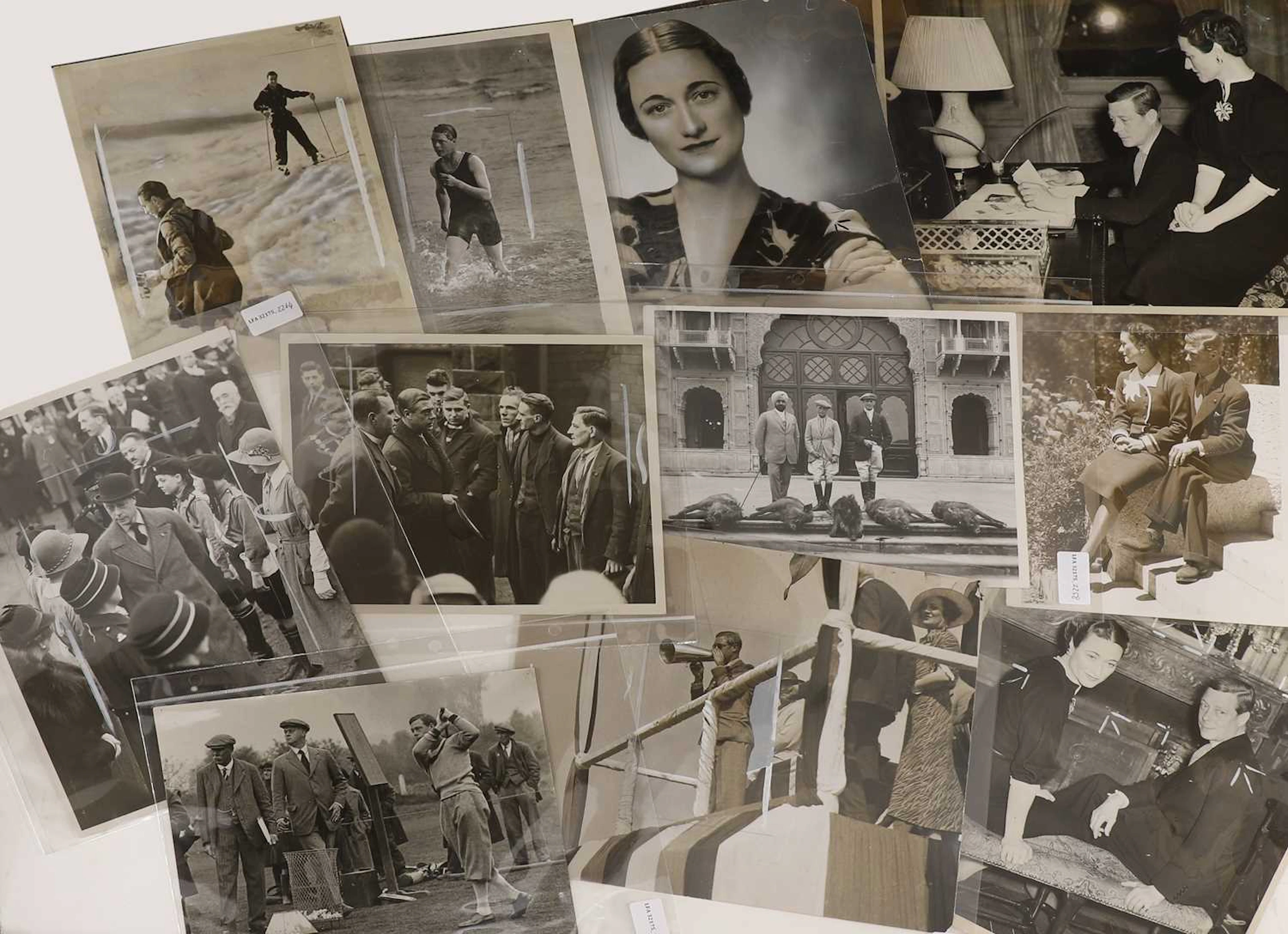 A collection of press photographs of Edward VIII and Wallis Simpson