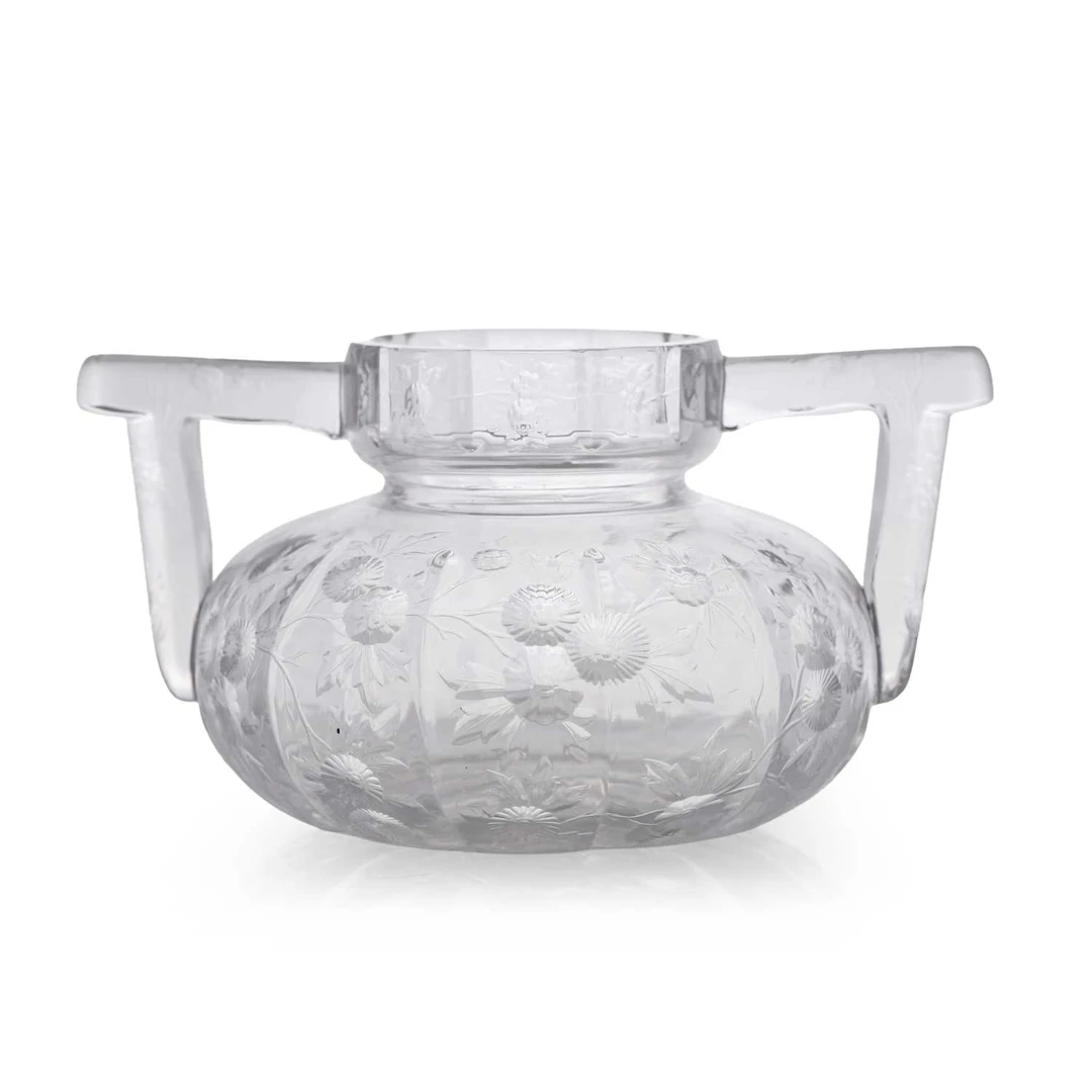 A Stevens & Williams intaglio-cut glass posy bowl early 20th century