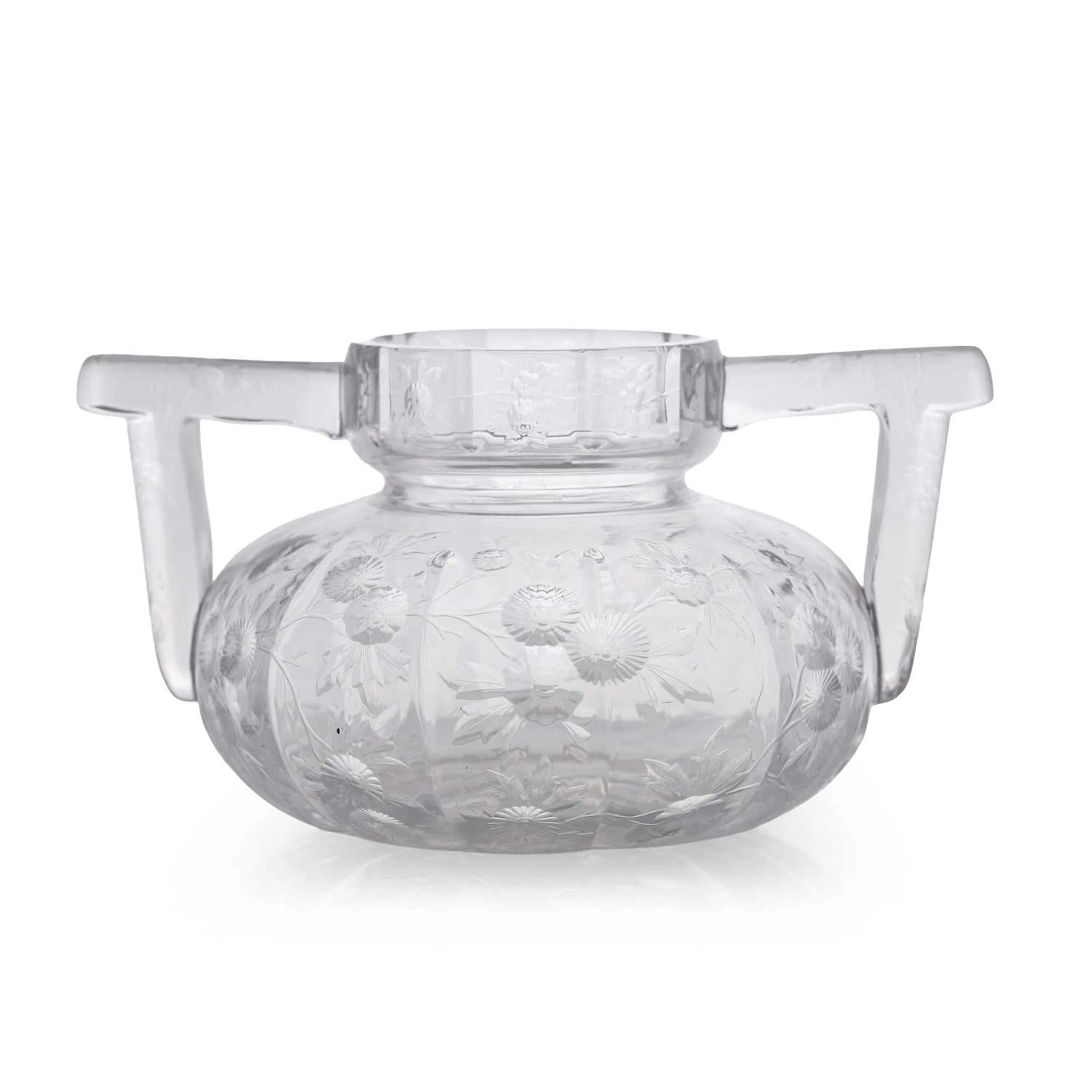 A Stevens & Williams intaglio-cut glass posy bowl early 20th century