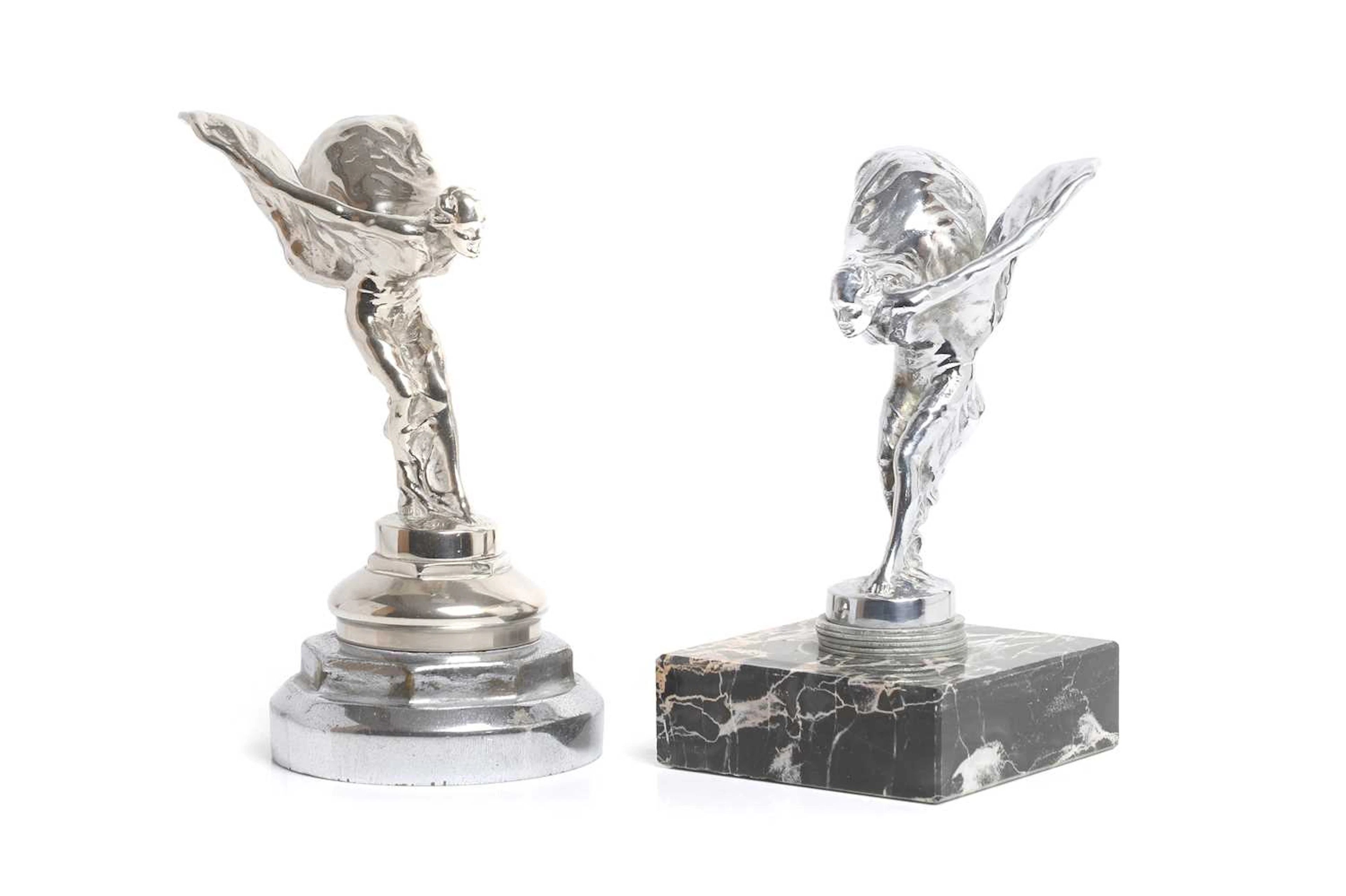 A pair of Rolls Royce 'spirit of ecstasy' mascots first half 20th century