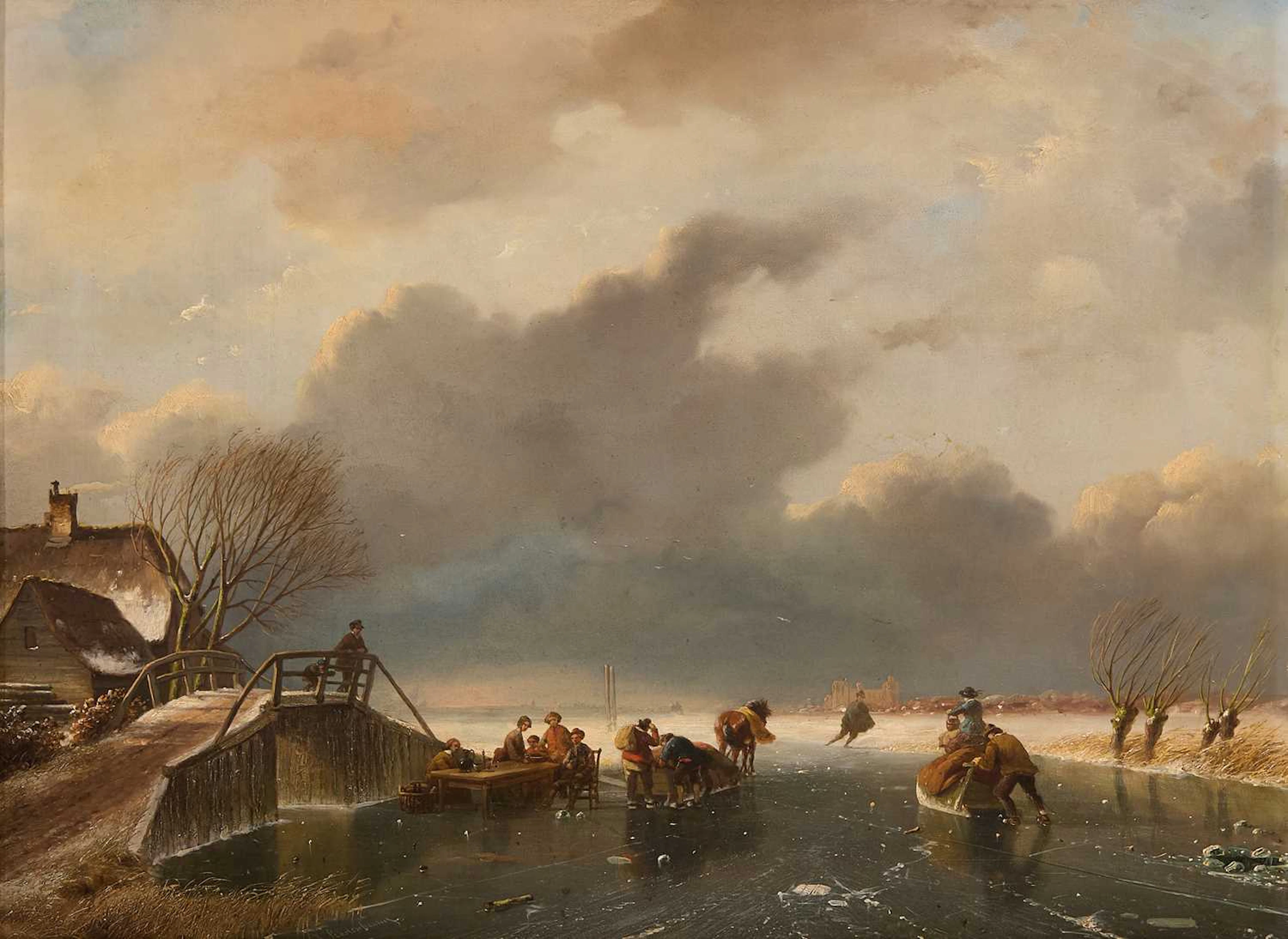 Nicolaas Johannes Roosenboom (Dutch, 1805-1880) A winter landscape