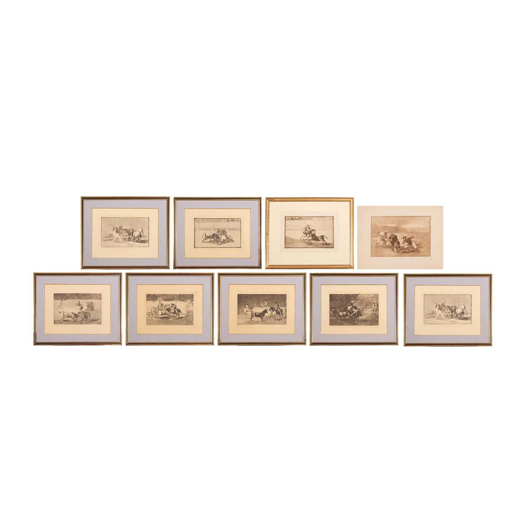 After Francisco José de Goya y Lucientes A group of eight drypoint