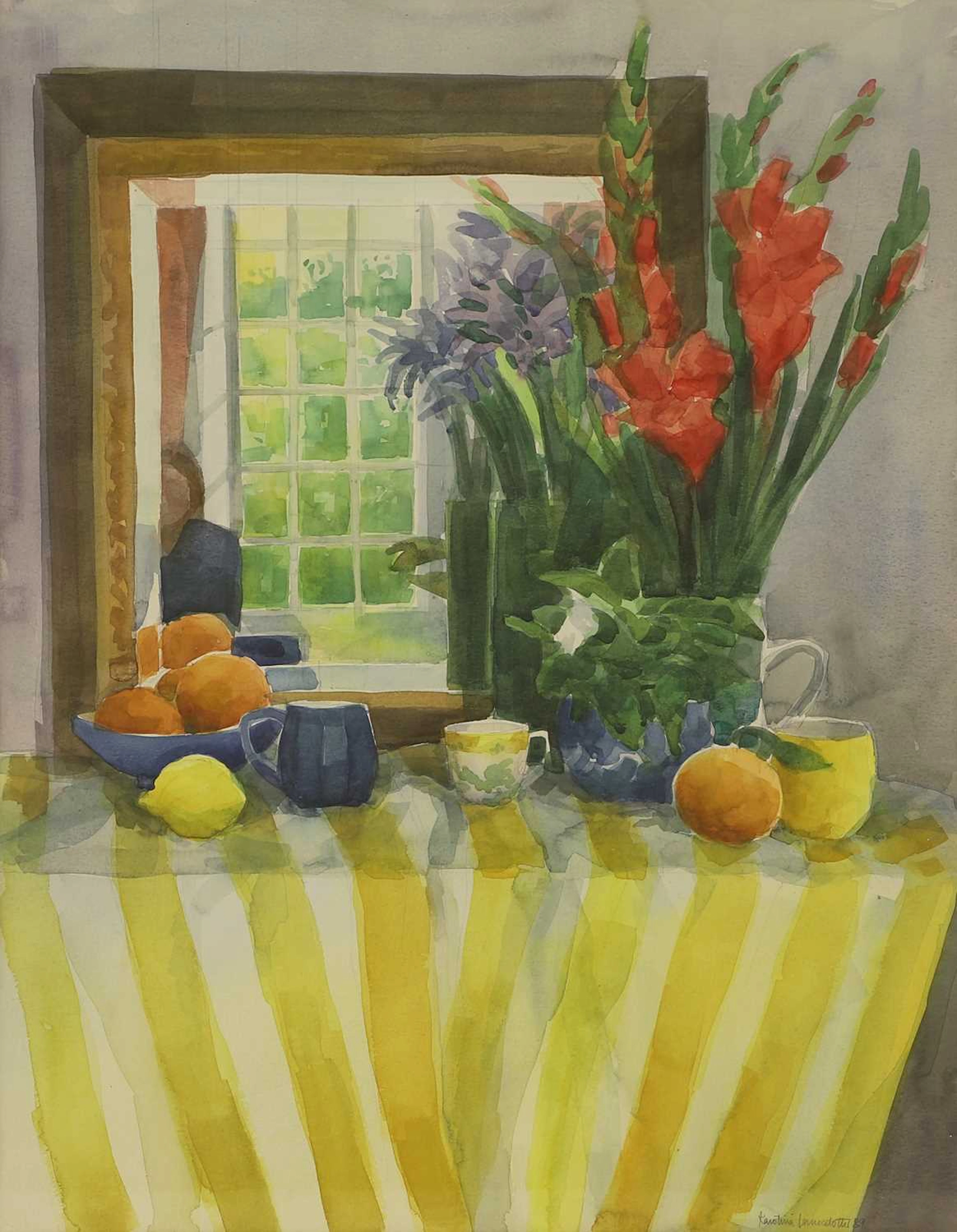▲ Karolina Larusdottir (Icelandic, 1944-2019) Still life with mirror