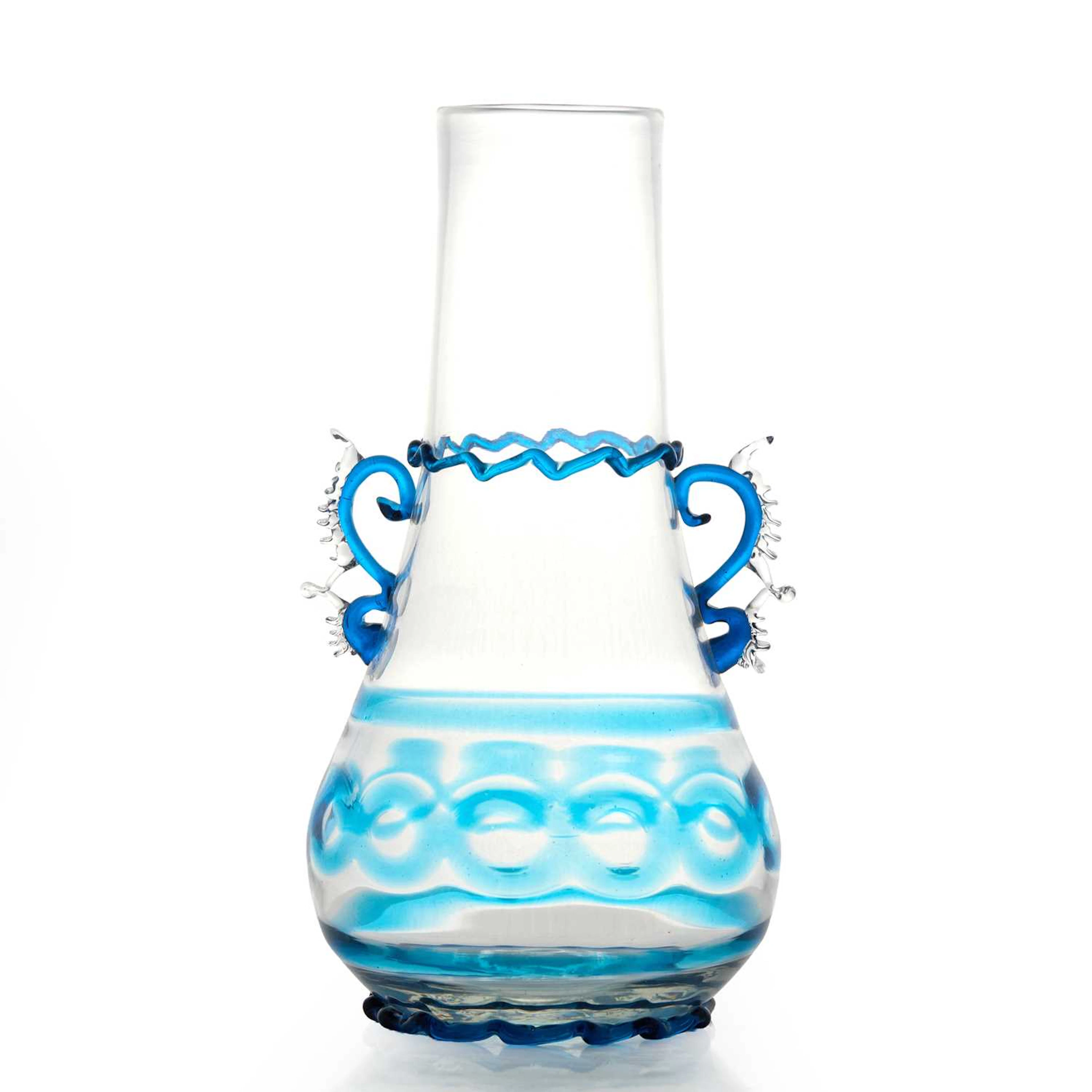 A Murano glass vase 20th century, in the manner of Salviati