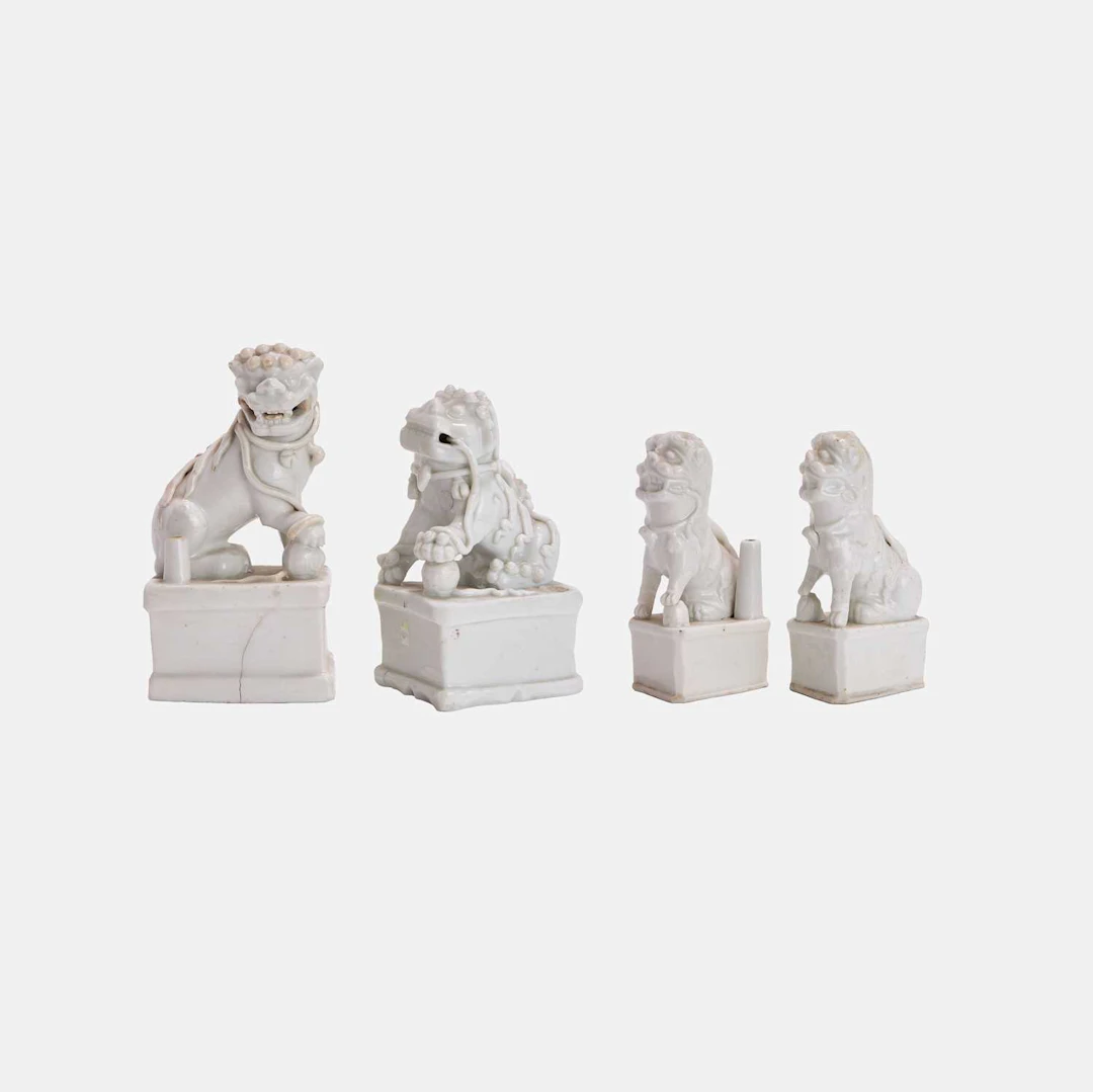 Four Chinese blanc de Chine incense holders Qing dynasty (1644-1911)