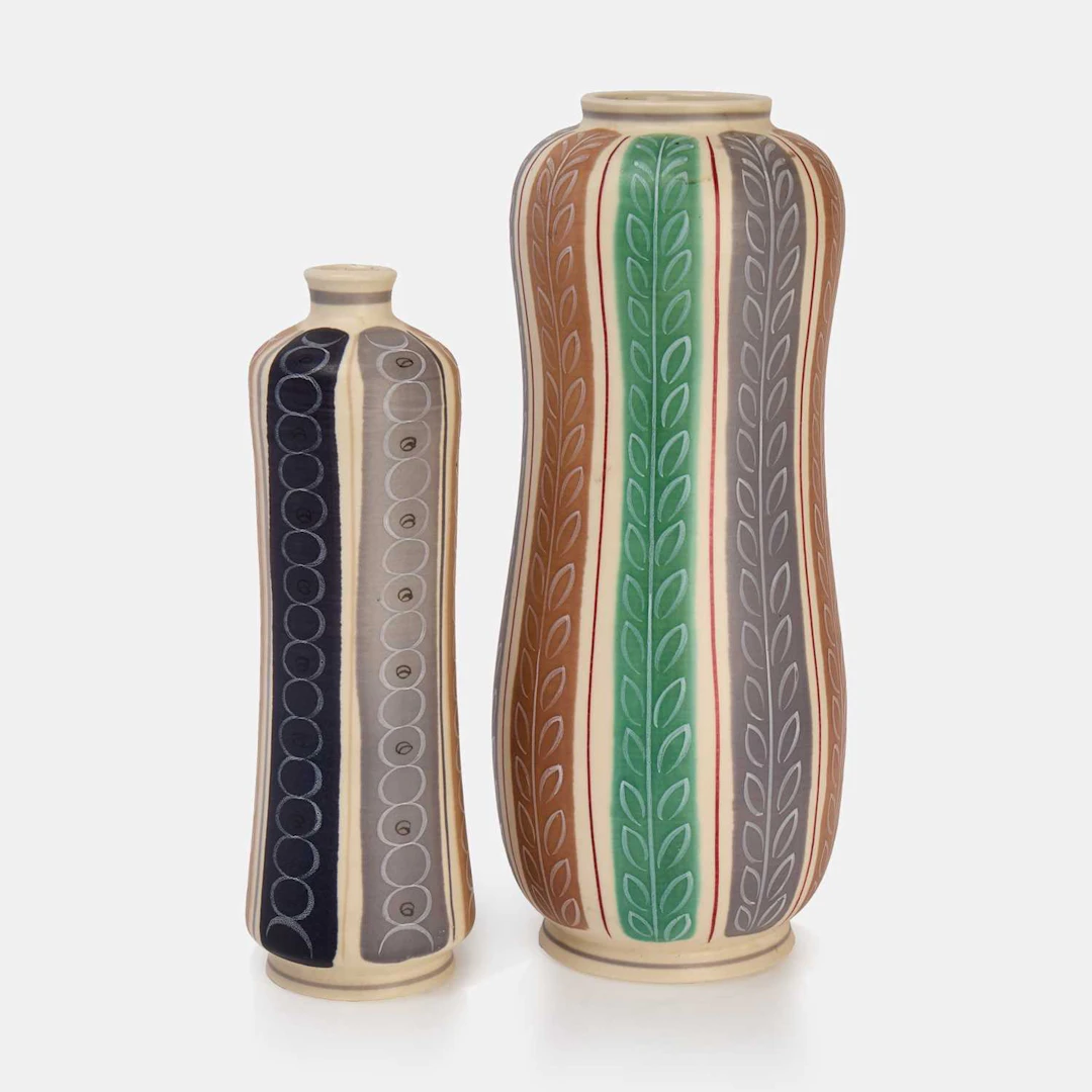 Poole Pottery two 'Freeform' vases