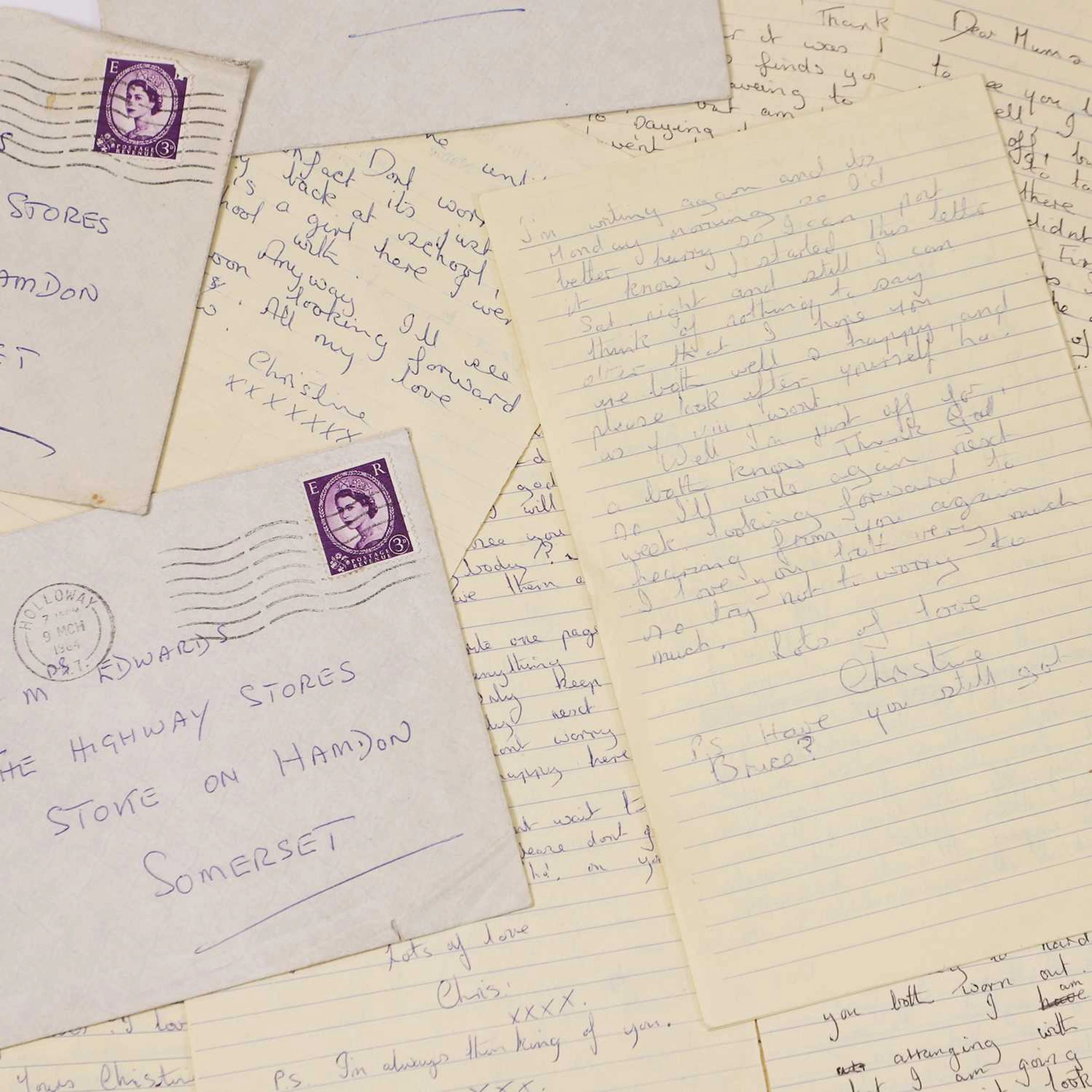 A collection of nine Christine Keeler letters sent home from prison