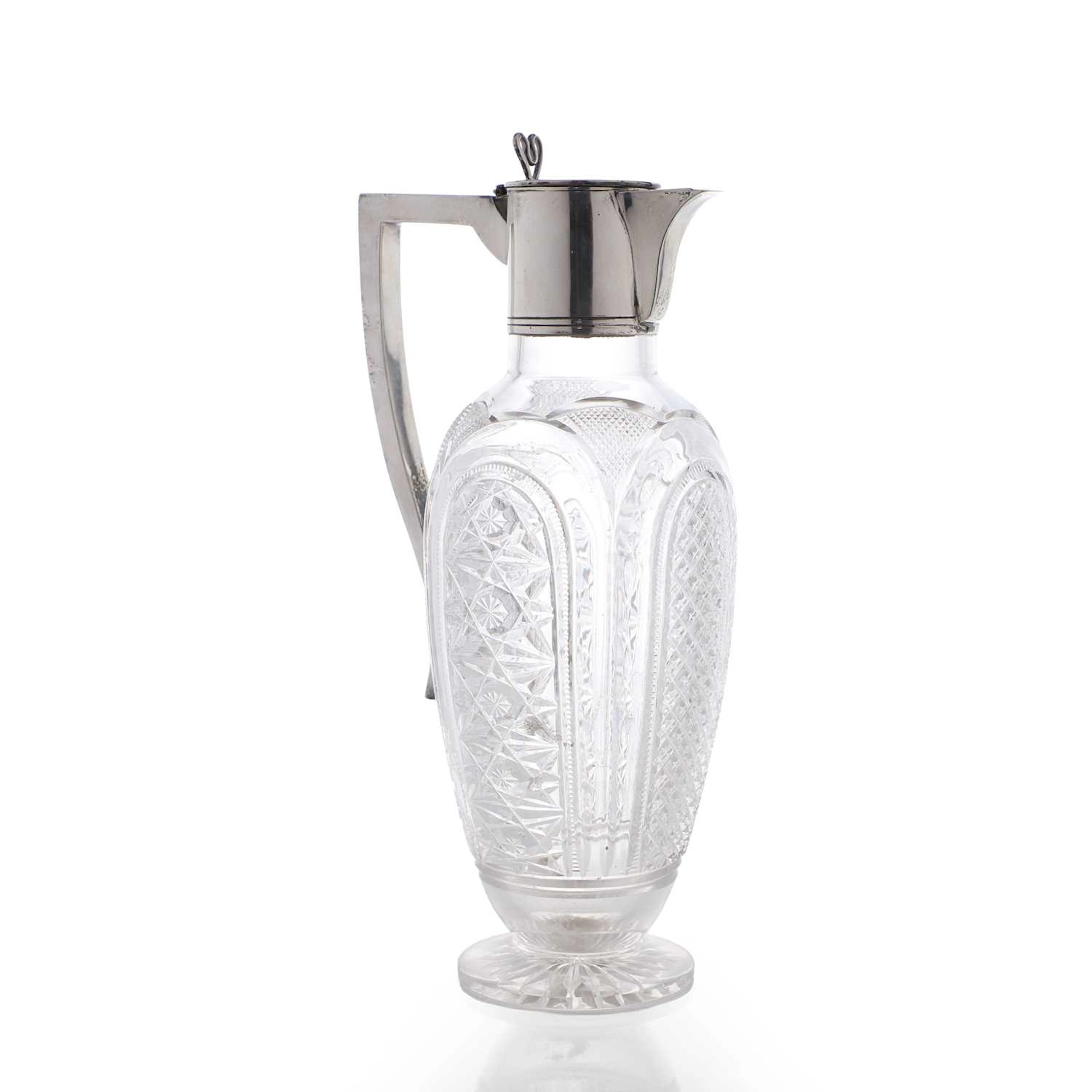 A Victorian silver-mounted glass claret jug probably Pembrook & Dickins