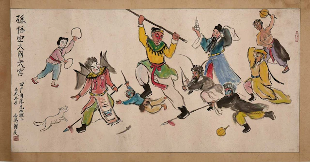 A Chinese gouache painting 20th century