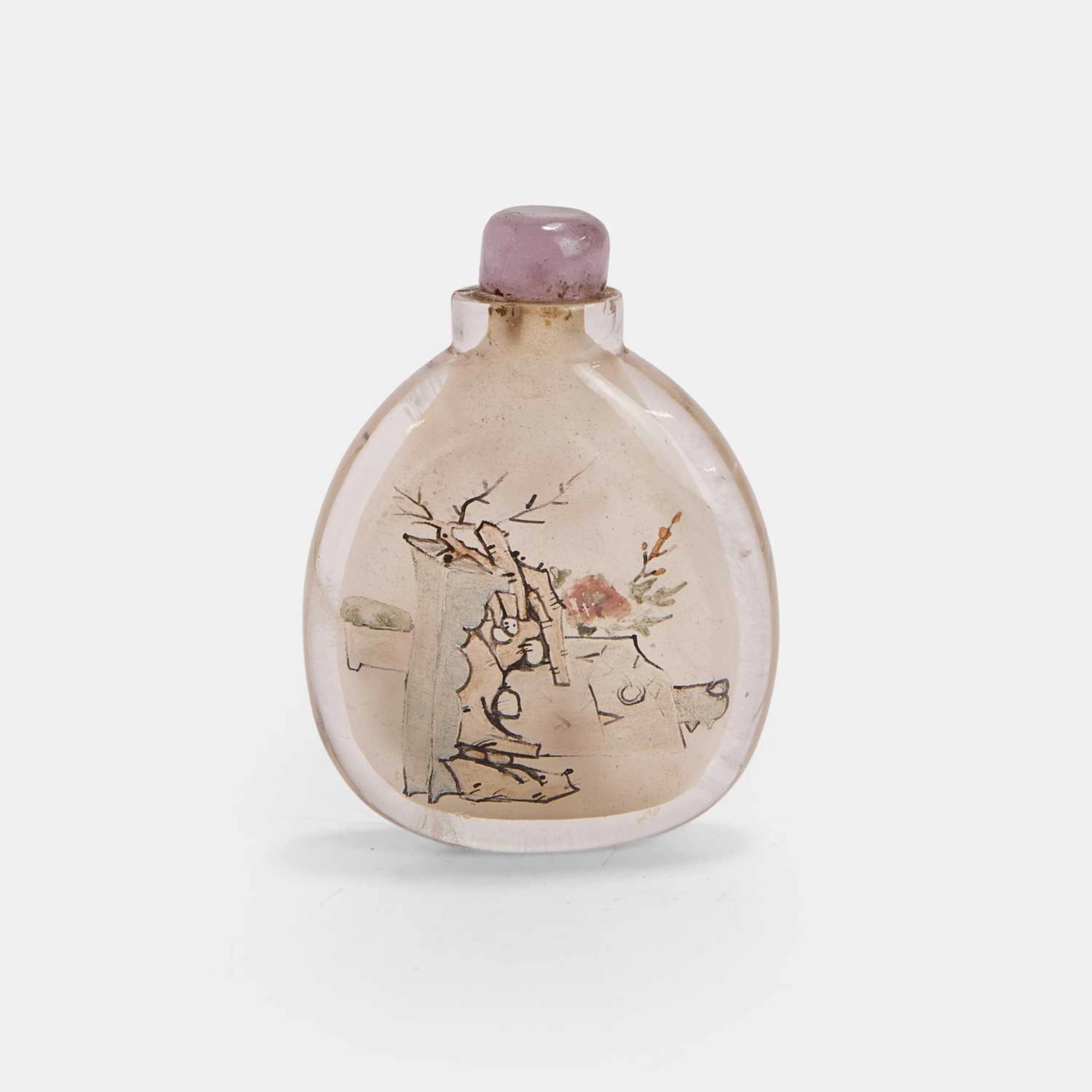 A fine Chinese inside-painted rock crystal snuff bottle Republic period