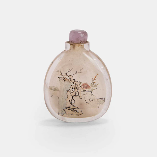 A fine Chinese inside-painted rock crystal snuff bottle Republic period