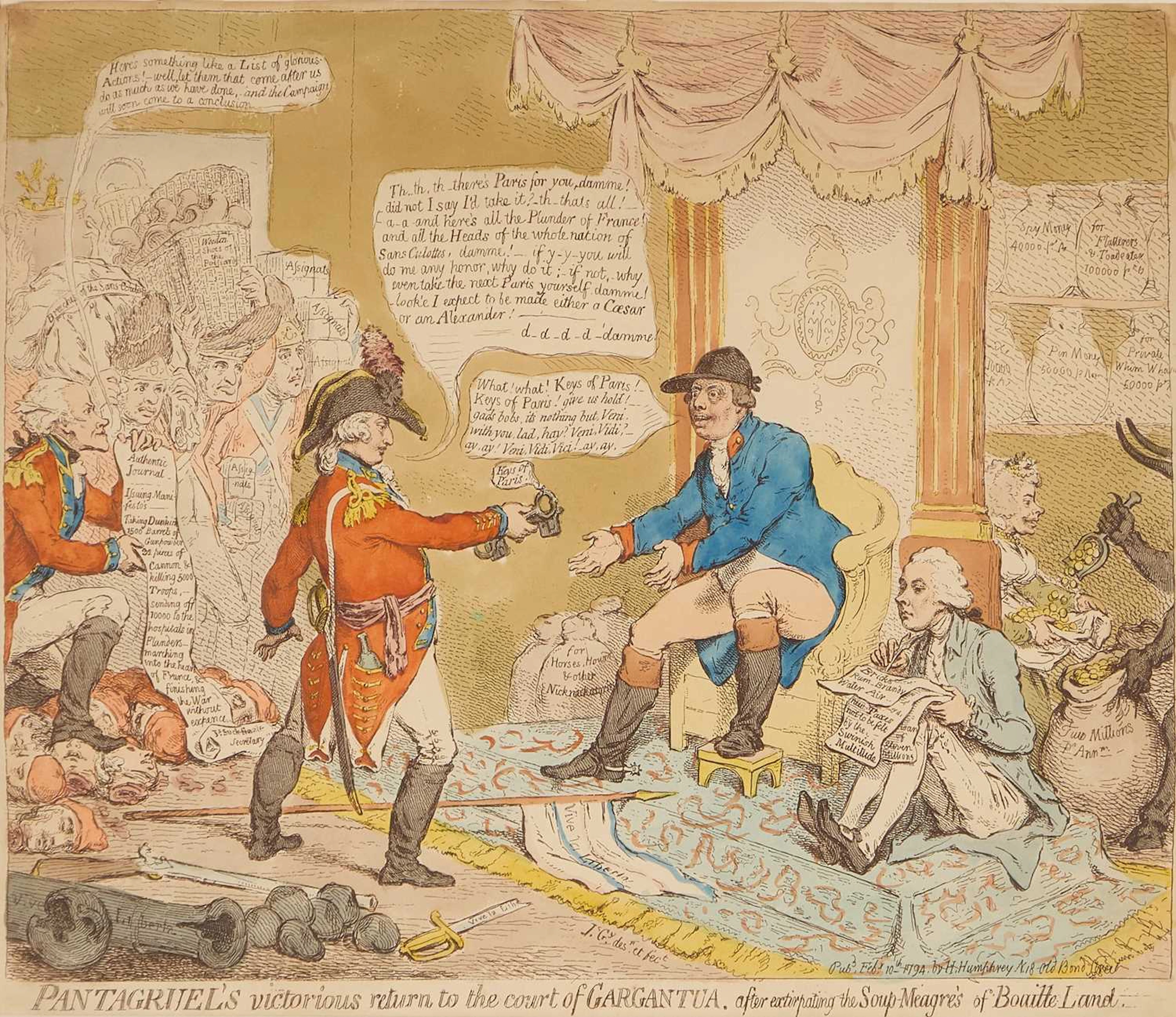 James Gillray (British, 1756-1815) 'Pantagruel's victorious return