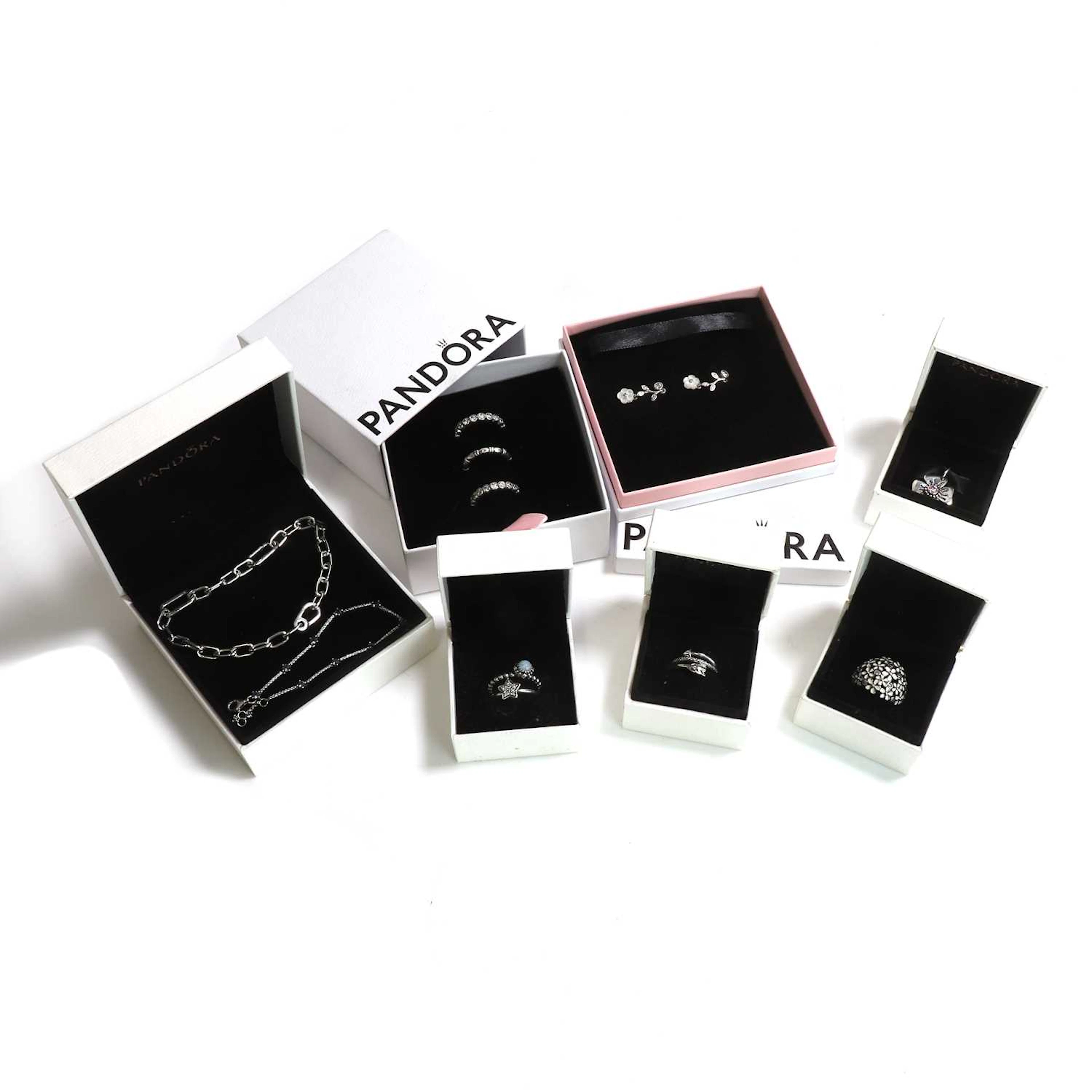 A collection of sterling silver jewellery, by Pandora