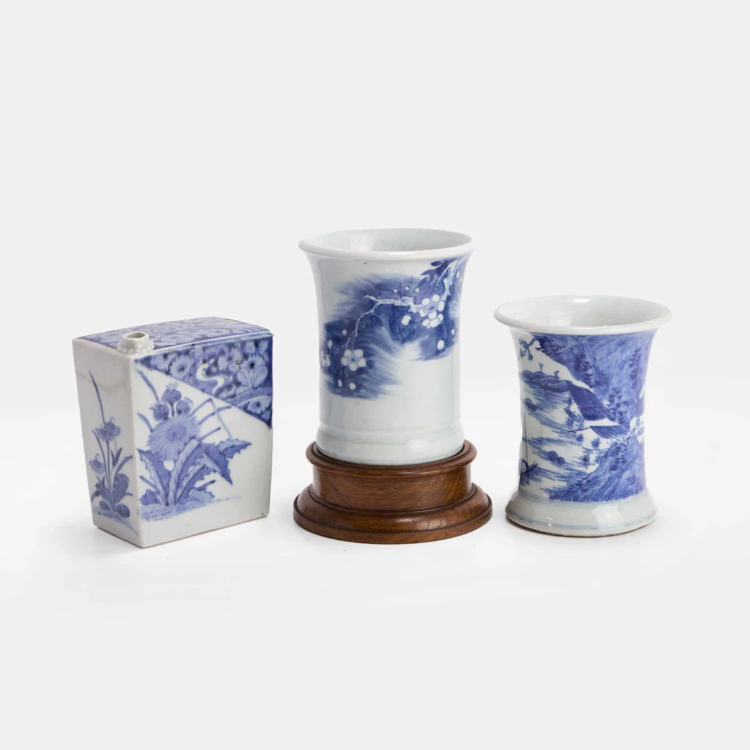A collection of Japanese blue and white porcelain 19th-20th century