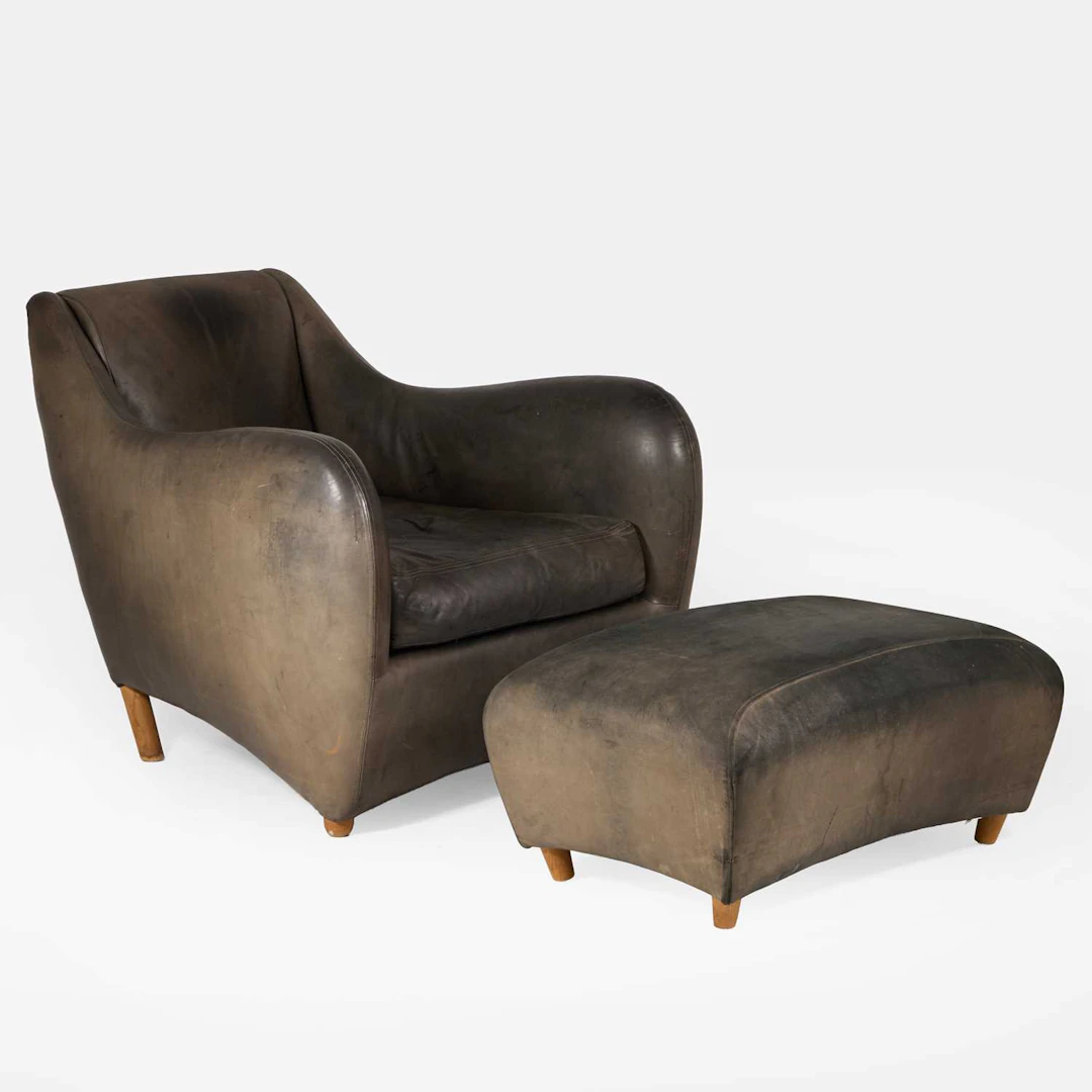 Matthew Hilton (British, b.1957) for SCP a 'Balzac' chair and ottoman