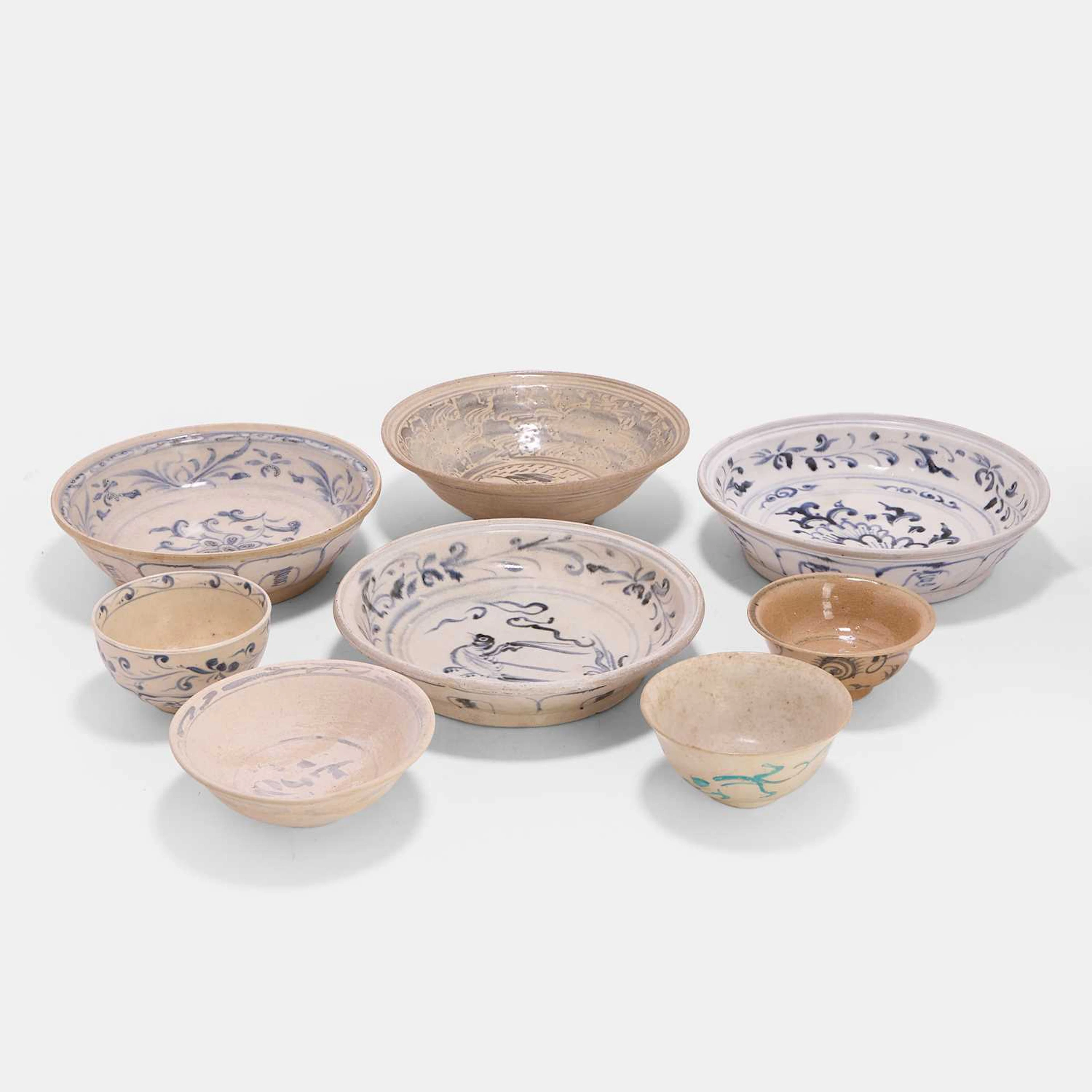 A collection of Southeast Asian shipwreck bowls 16th-17th century