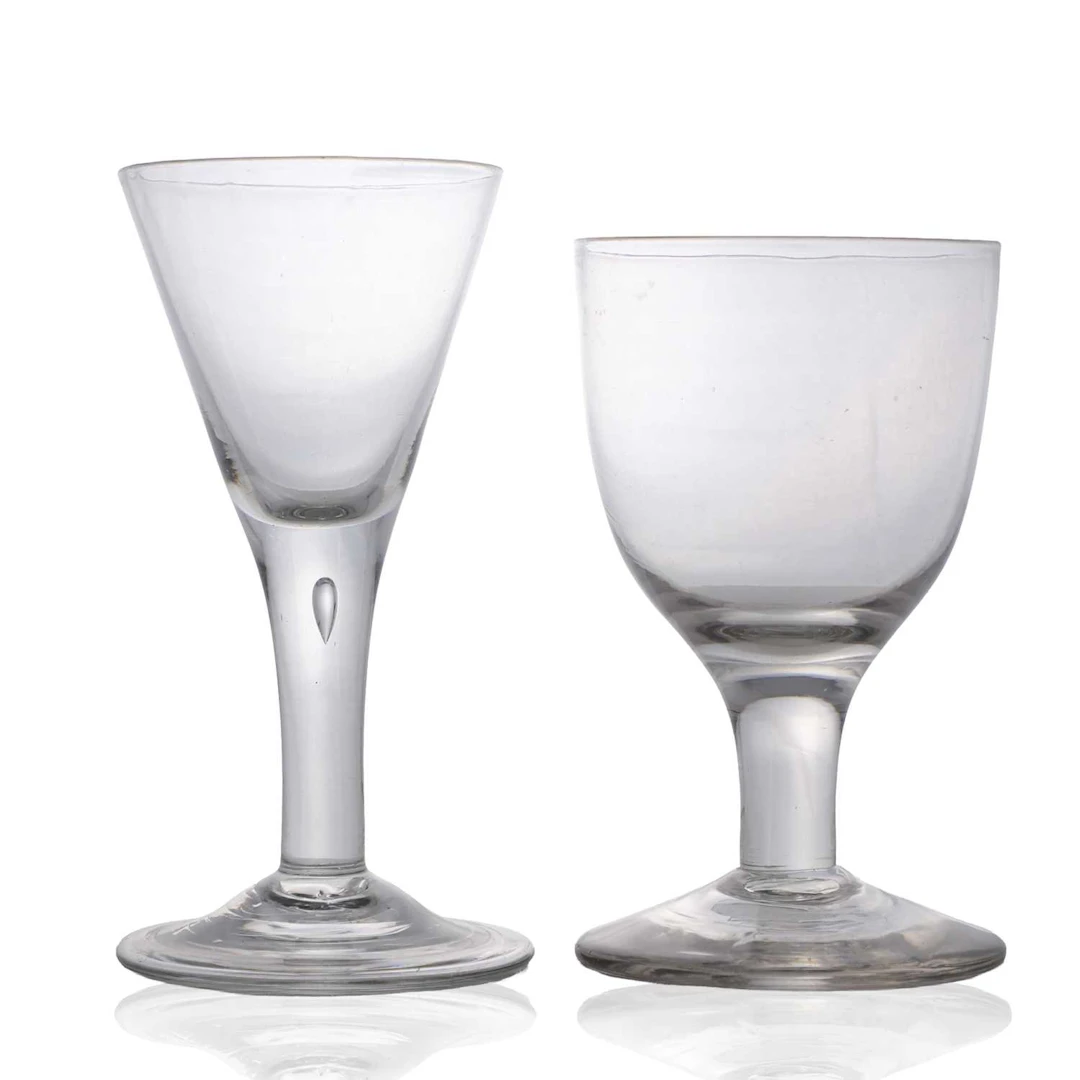 Two glass goblets circa 1740