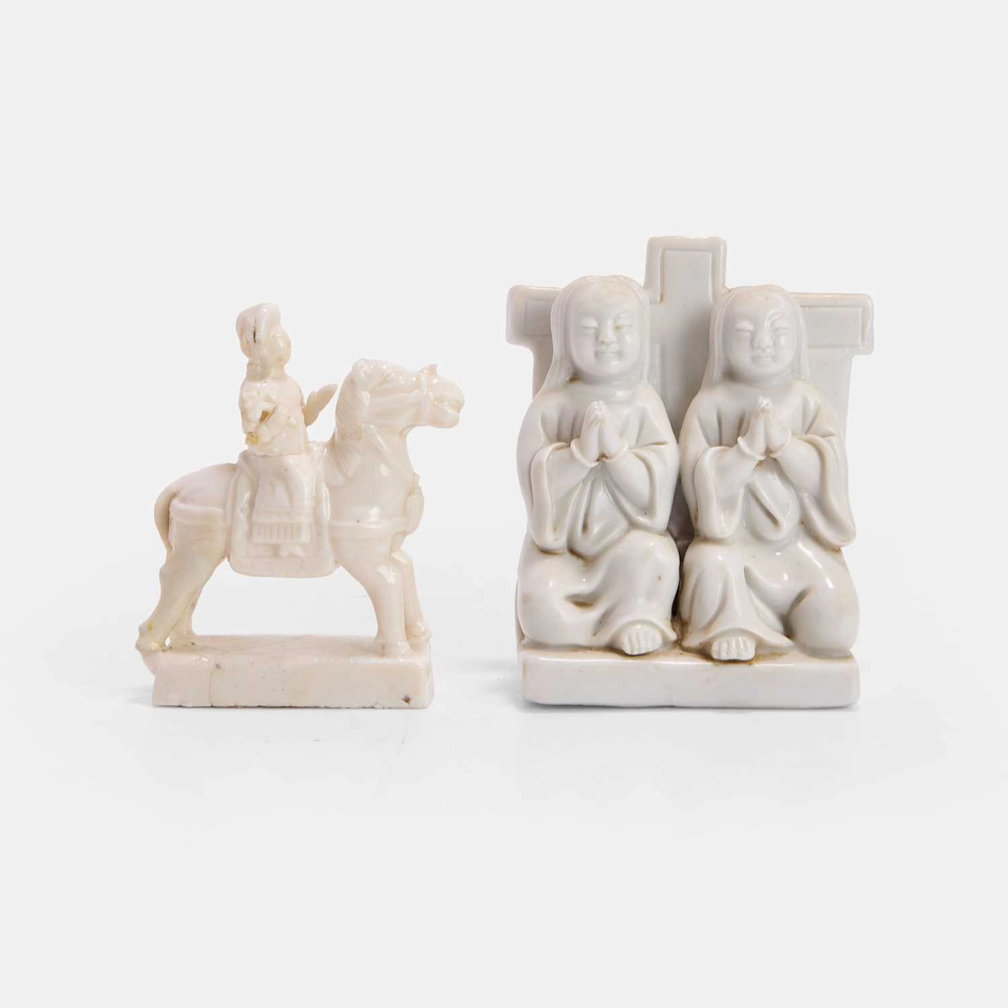 Two Chinese export blanc de Chine figure groups 18th century
