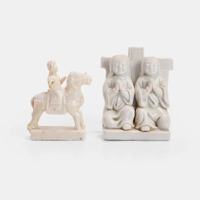 Two Chinese export blanc de Chine figure groups 18th century