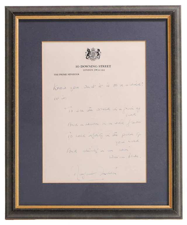'To See a World...' written by Prime Minister Margaret Thatcher