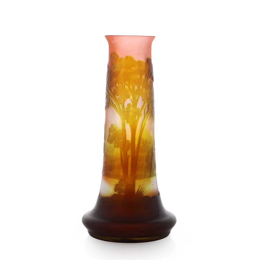 Émile Gallé (French, 1846-1904) a cameo glass 'Paysage' vase, early